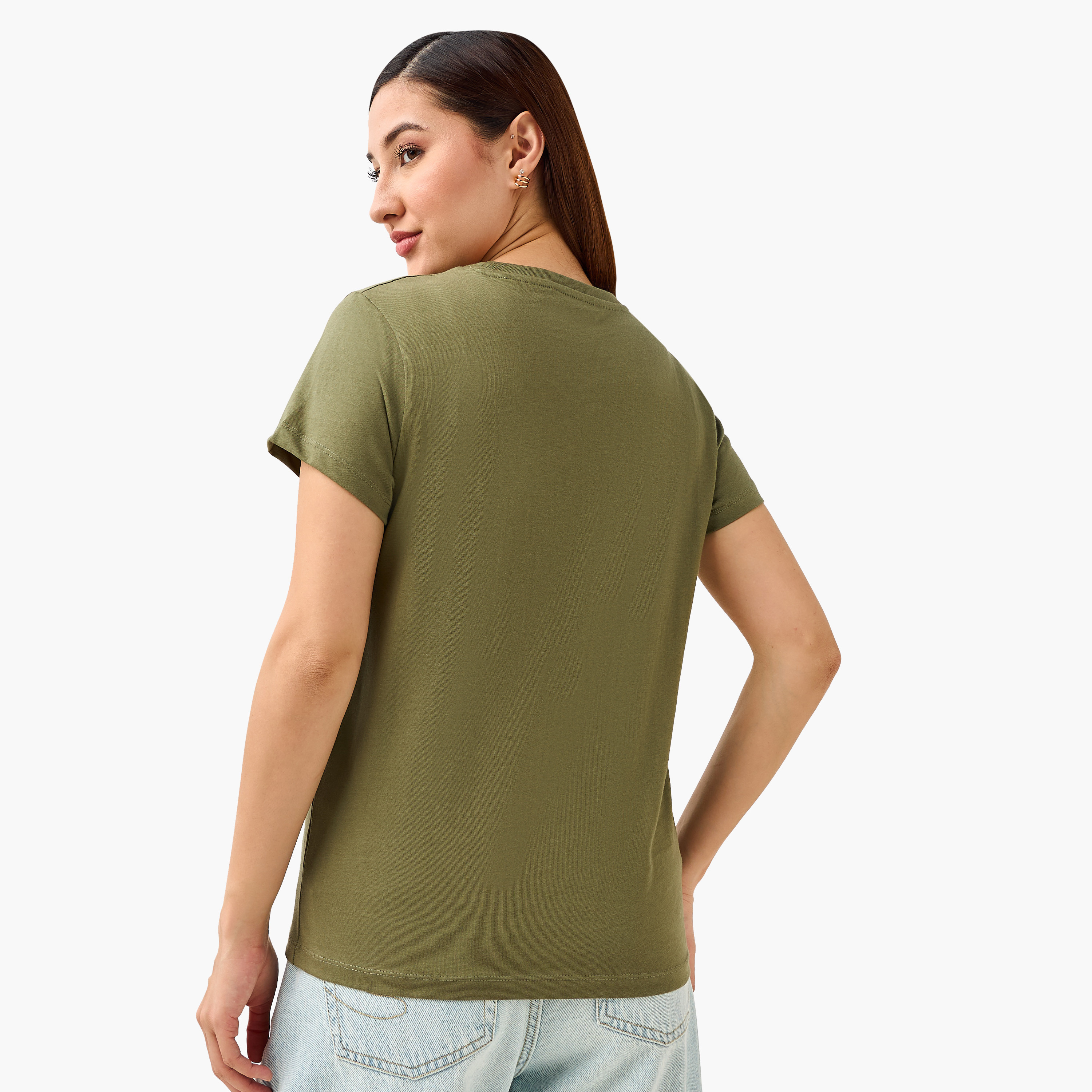 تيشيرت قطن بقصة عادية وطبعات-women-clothing-tshirts-image-5