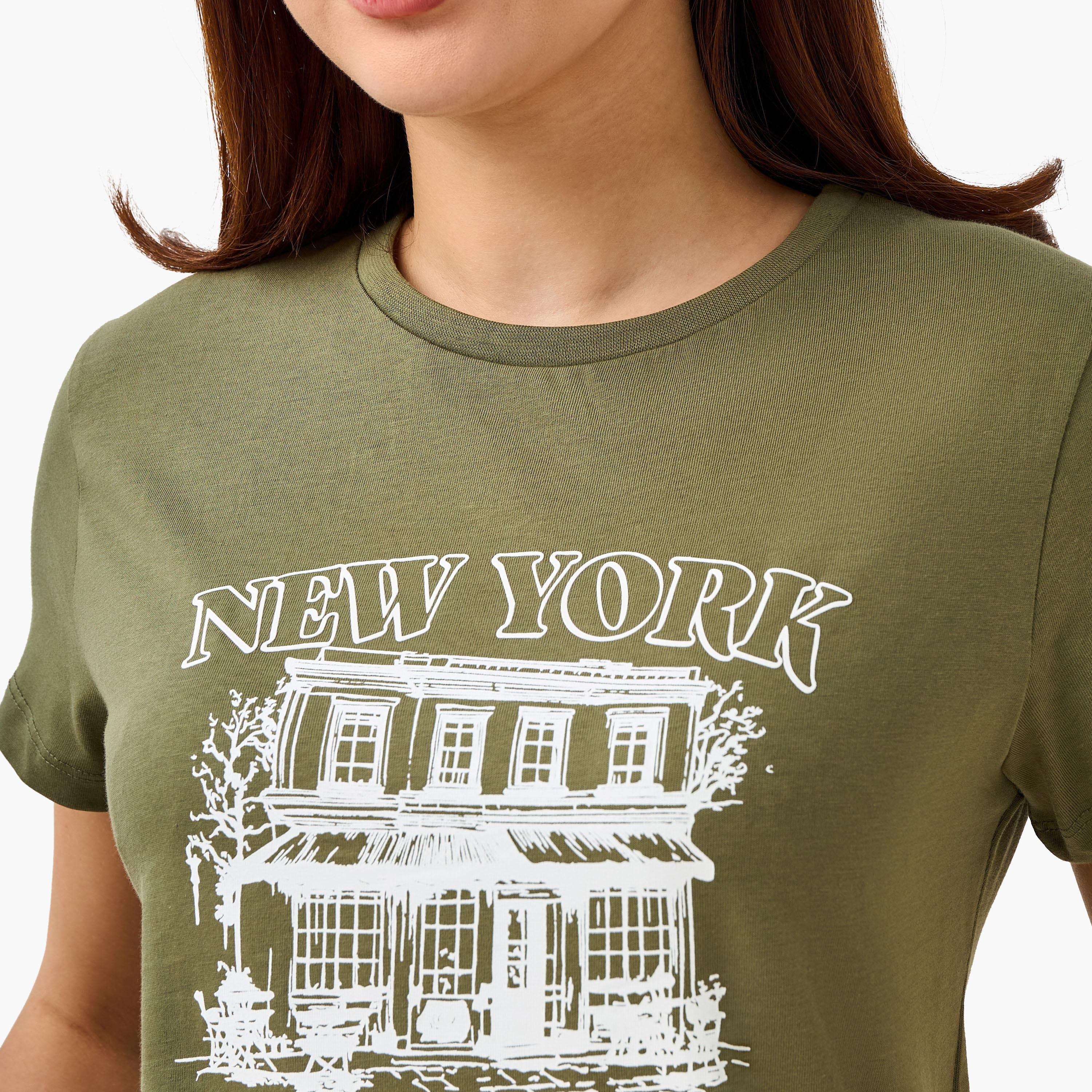 تيشيرت قطن بقصة عادية وطبعات-women-clothing-tshirts-image-6
