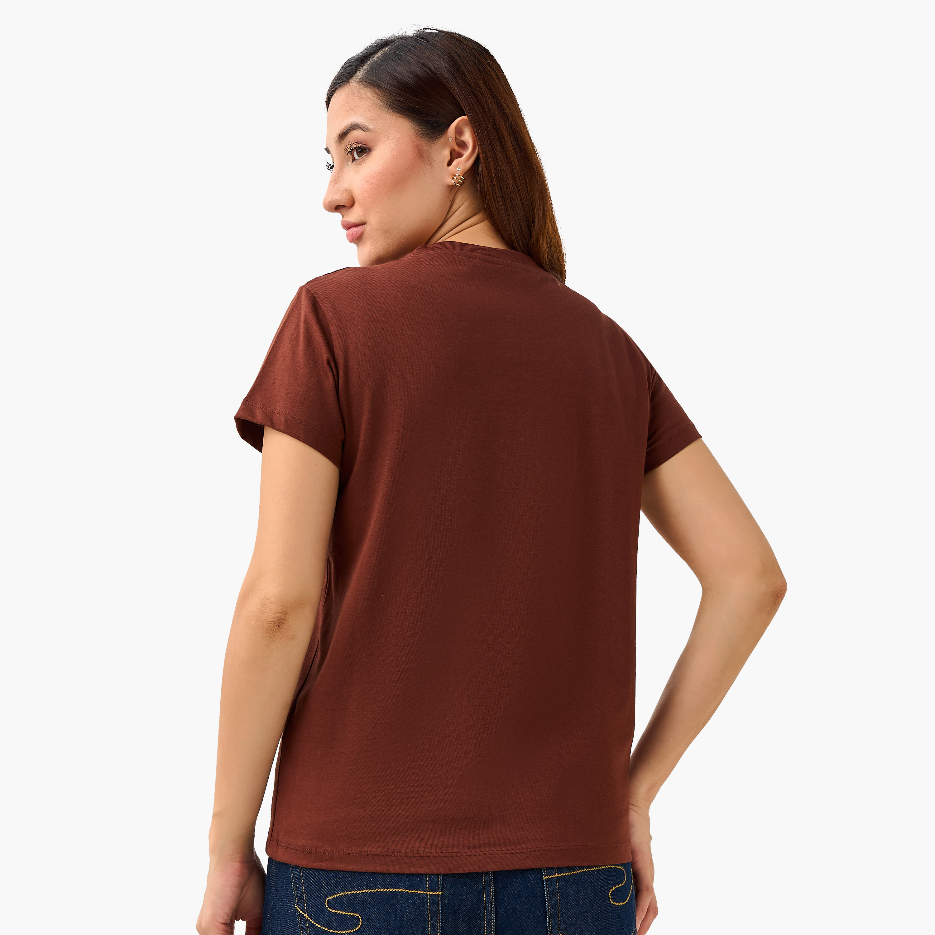 تيشيرت قطن بقصة عادية وطبعات-women-clothing-tshirts-image-3