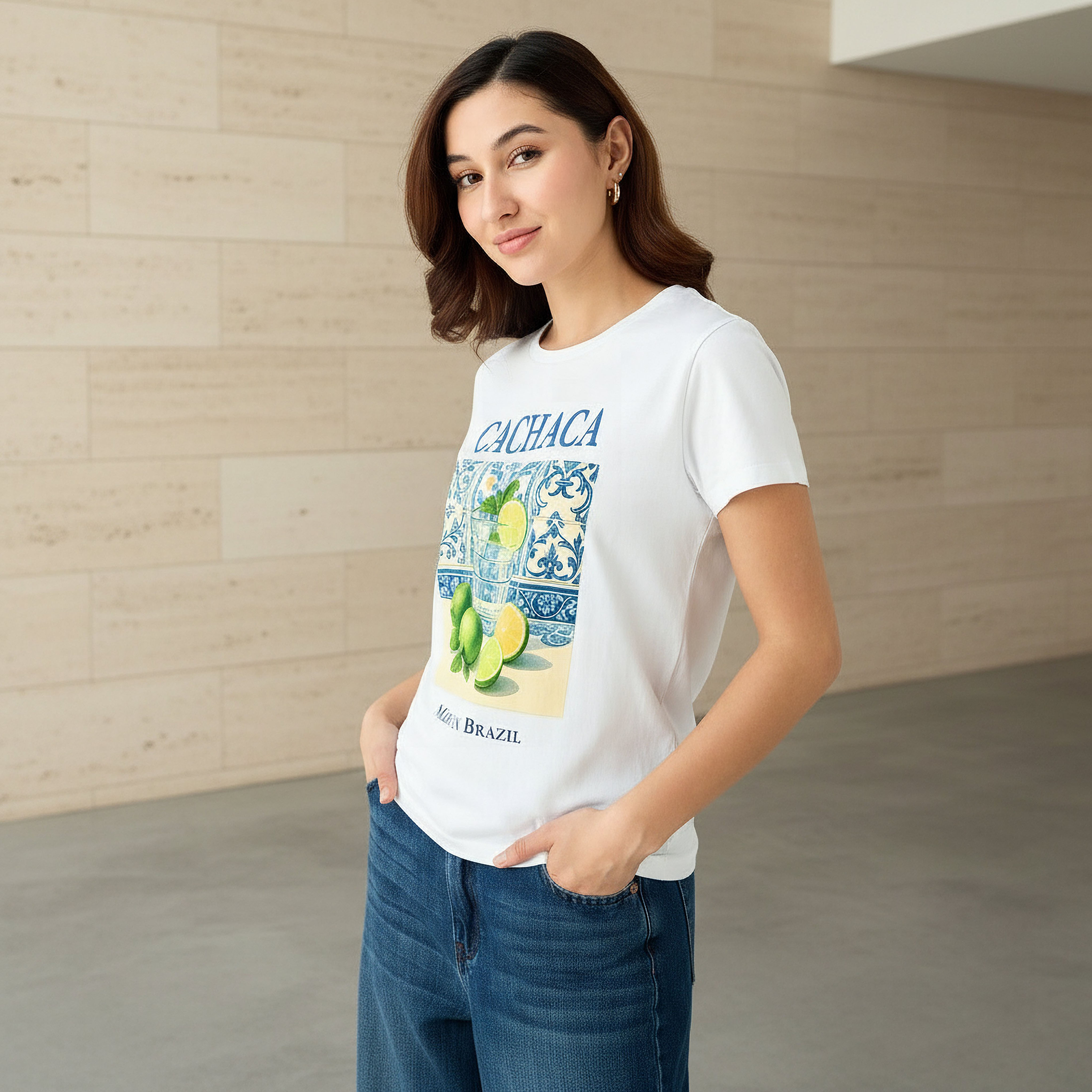 Regular Fit Cotton T-shirt with Graphic Print-women-clothing-tshirts-image-1