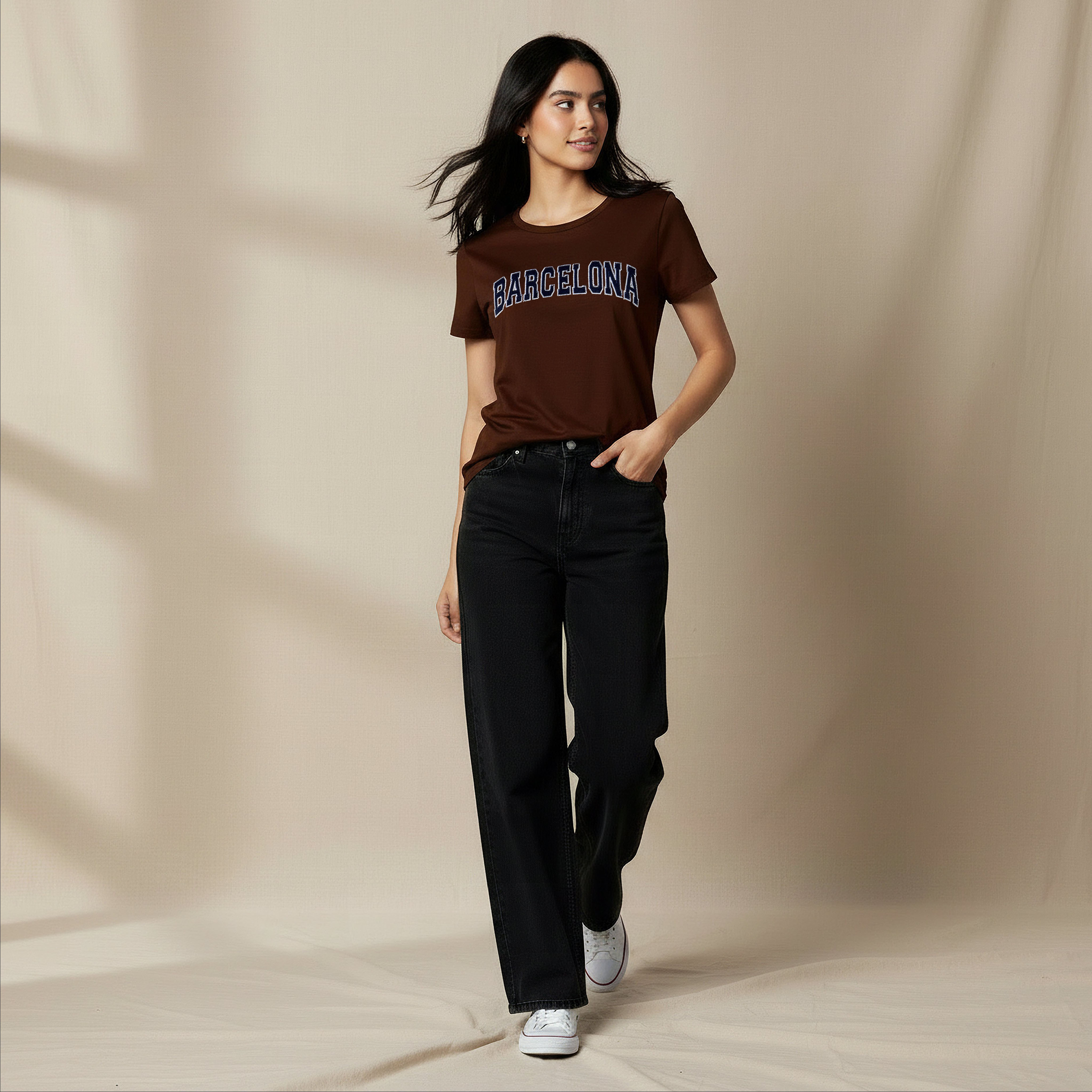 Regular Fit Cotton T-shirt with Embroidery-women-clothing-tshirts-image-2