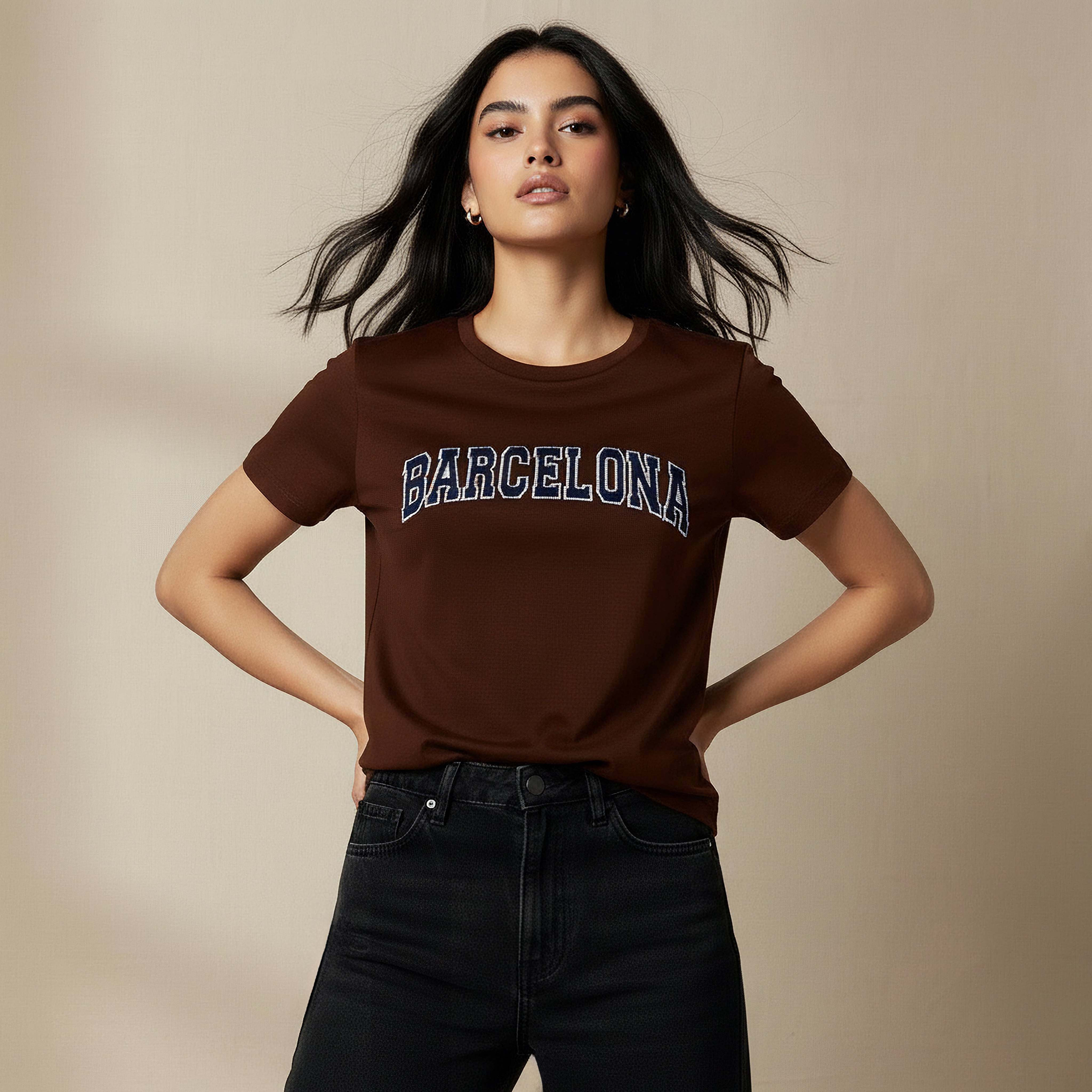 Regular Fit Cotton T-shirt with Embroidery-women-clothing-tshirts-image-5