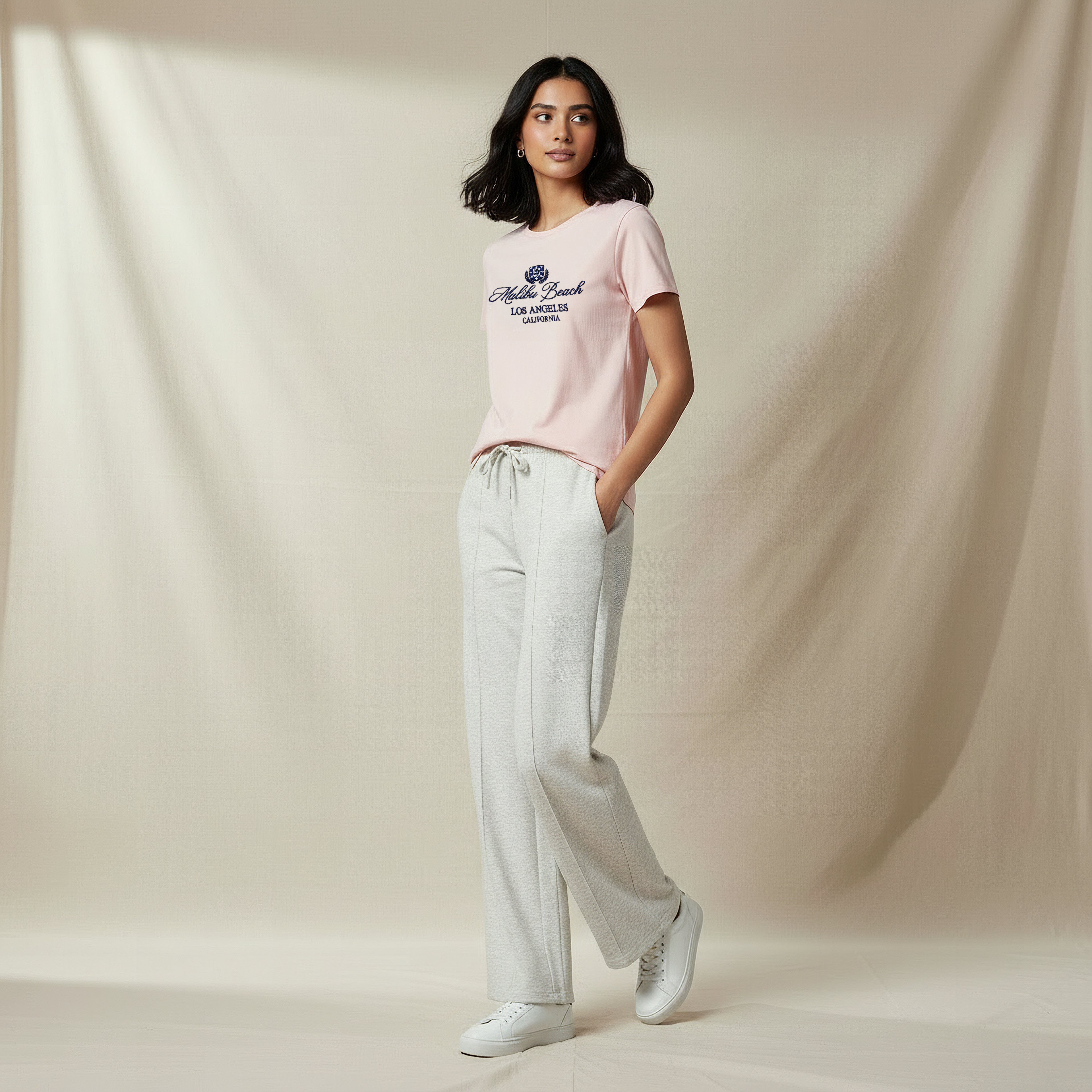 Regular Fit Cotton T-shirt with Embroidery-women-clothing-tshirts-image-2