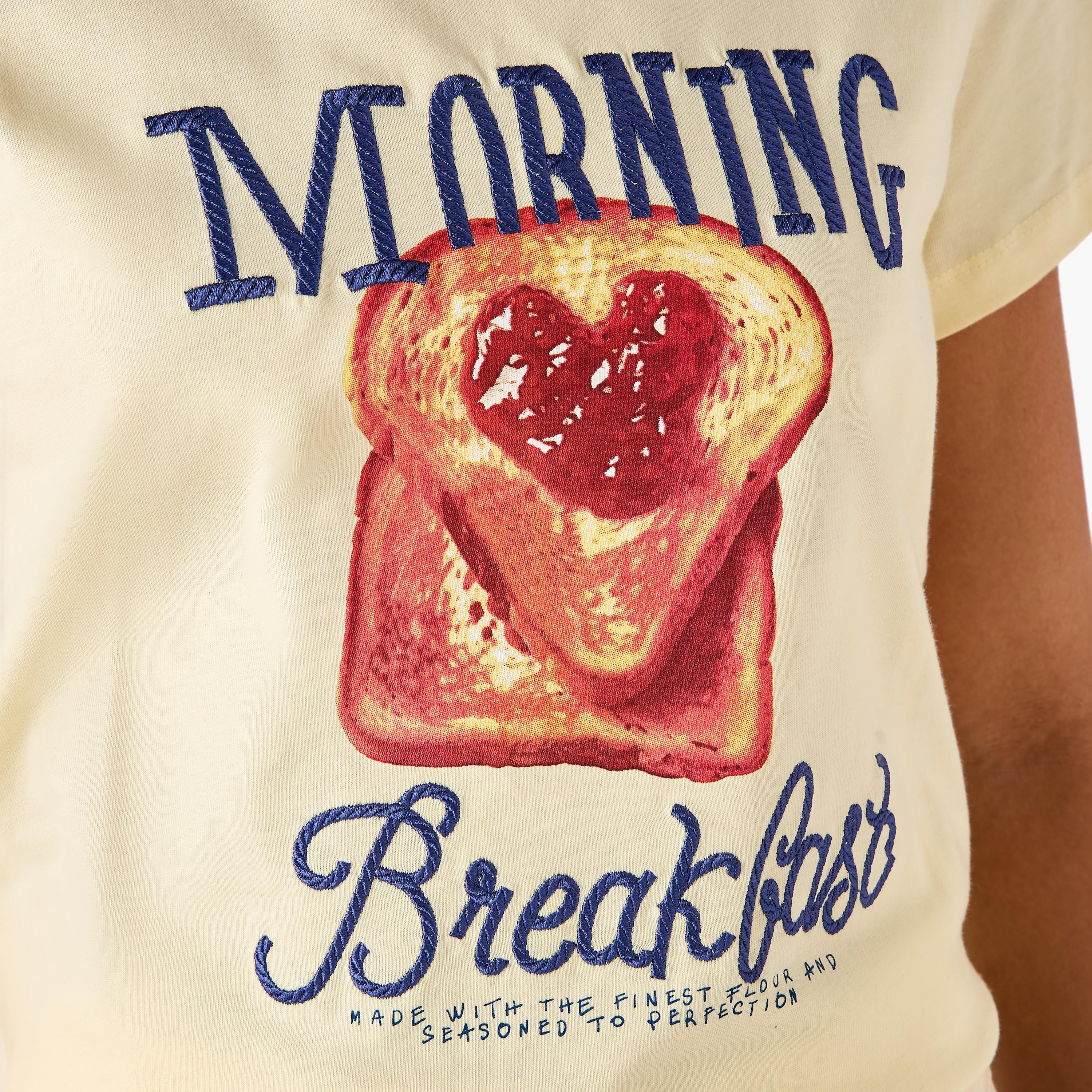 Regular Fit Cotton T-shirt with Typographic Print-women-clothing-tshirts-image-7
