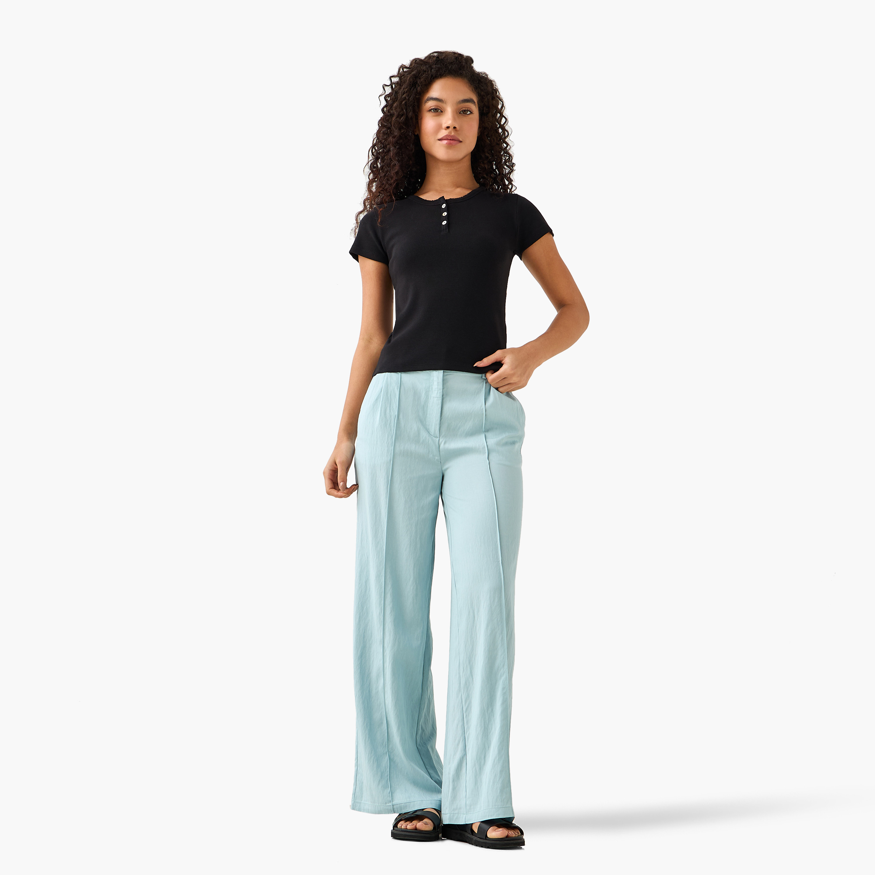 T-shirt with Ribbed Texture-women-clothing-tshirts-image-3