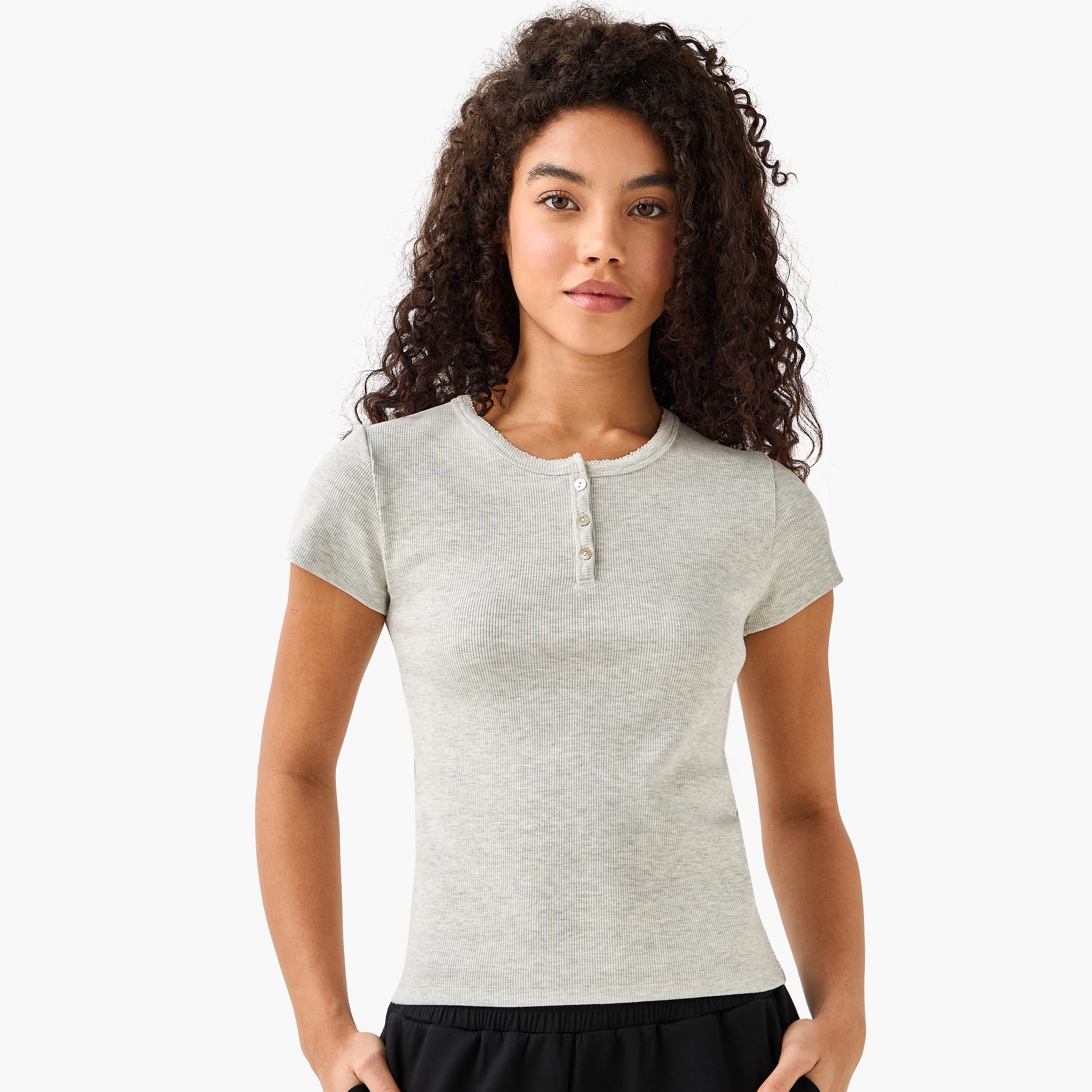 تيشيرت بملمس مضلع بارز-women-clothing-tshirts-image-2