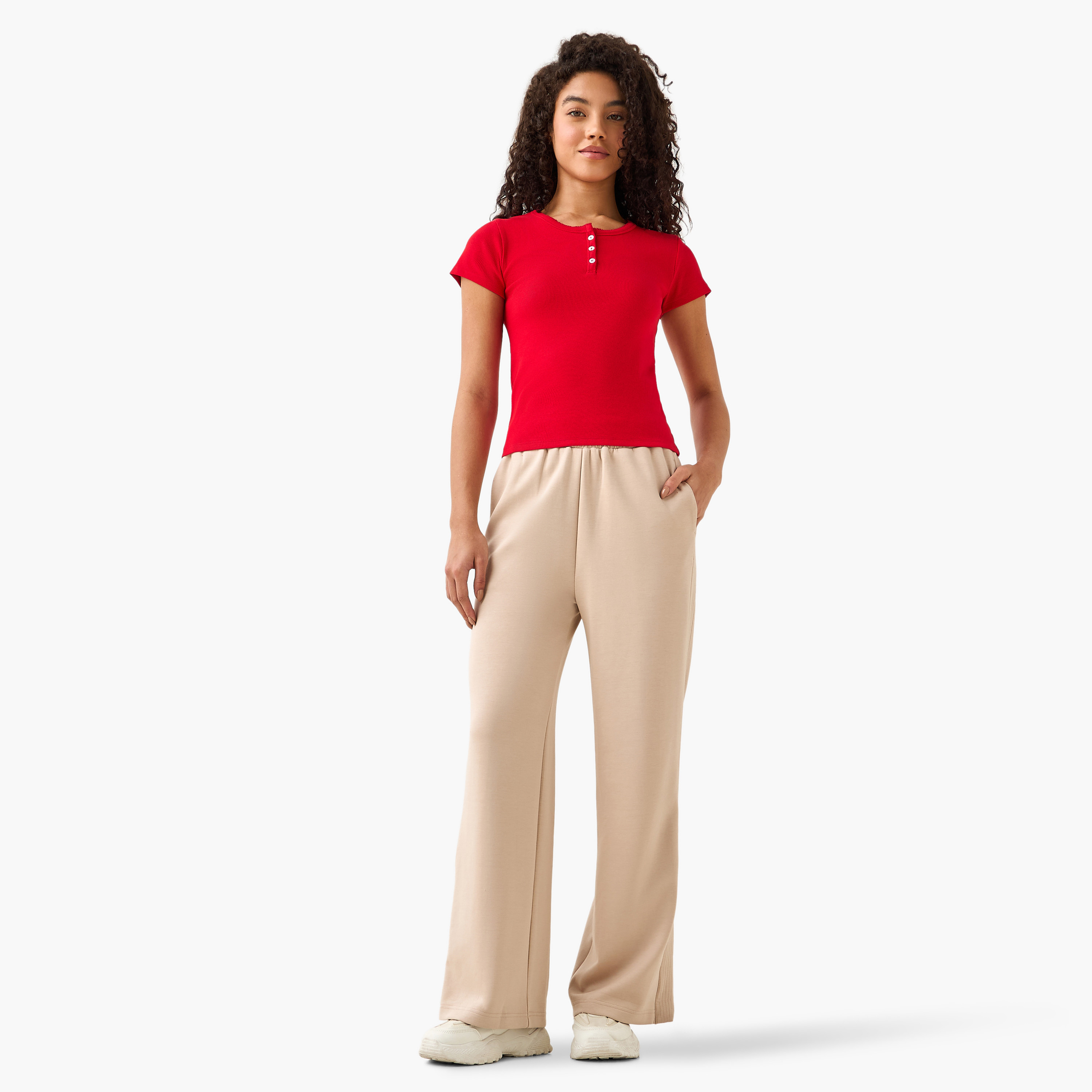 T-shirt with Ribbed Texture-women-clothing-tshirts-image-3