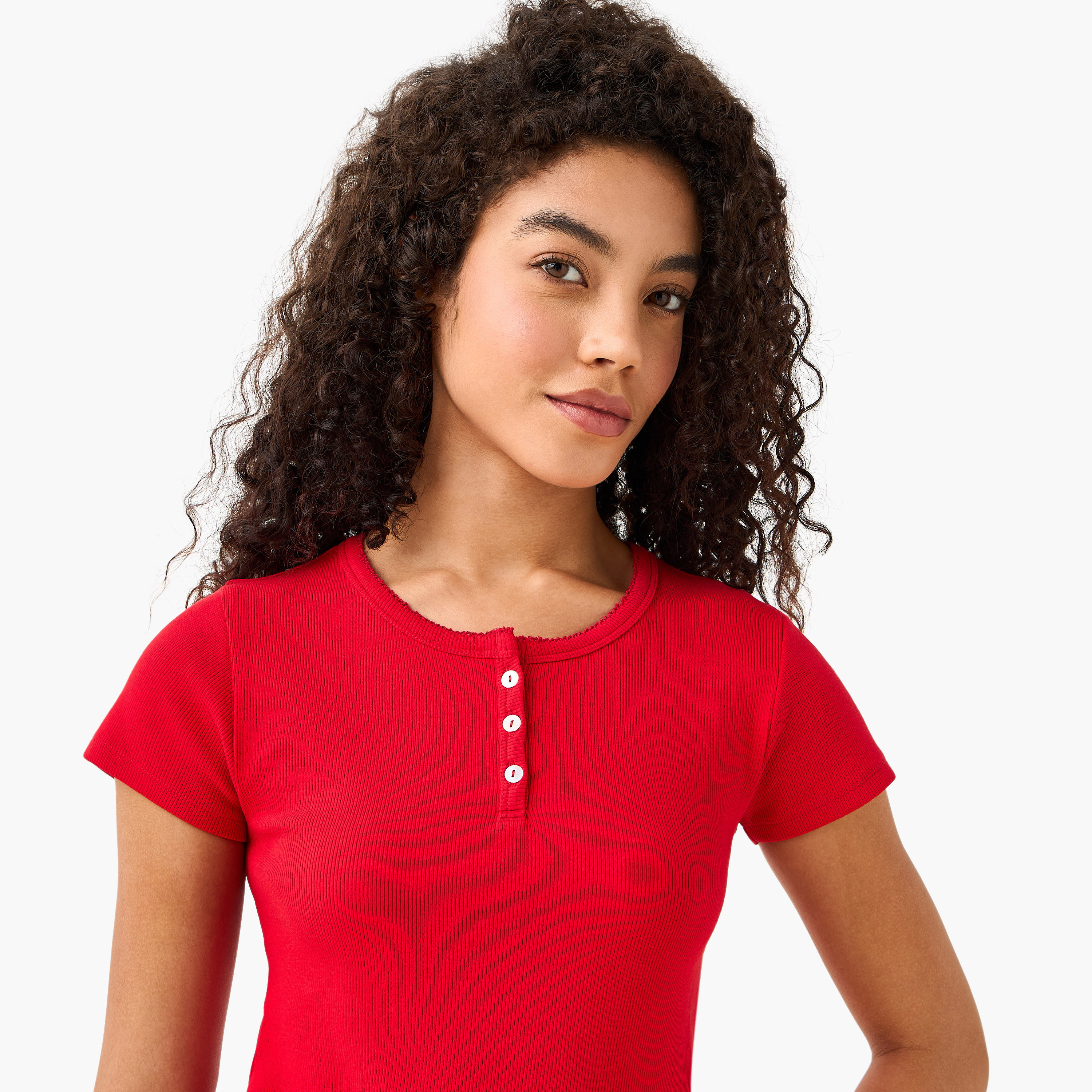 T-shirt with Ribbed Texture-women-clothing-tshirts-image-6