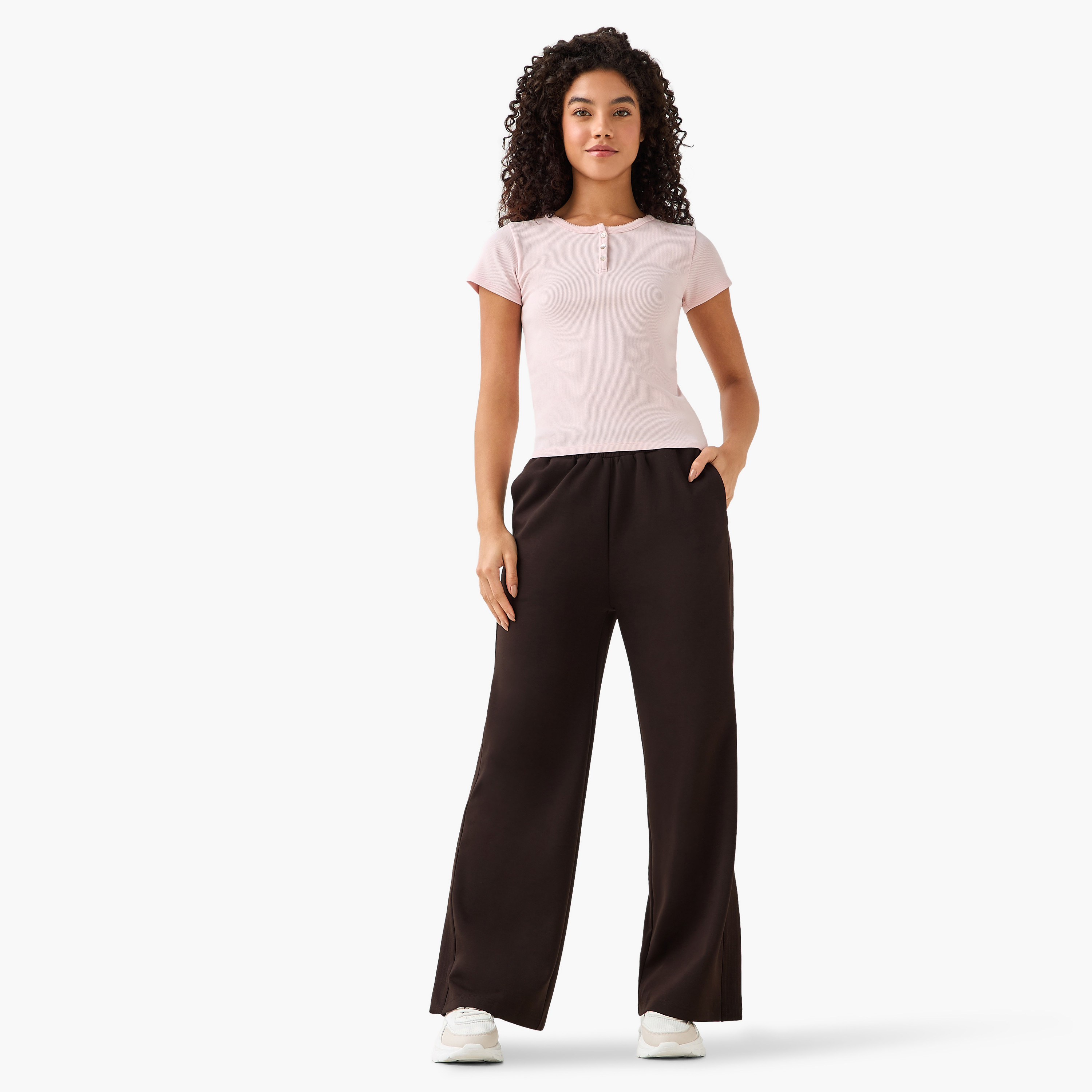 T-shirt with Ribbed Texture-women-clothing-tshirts-image-3