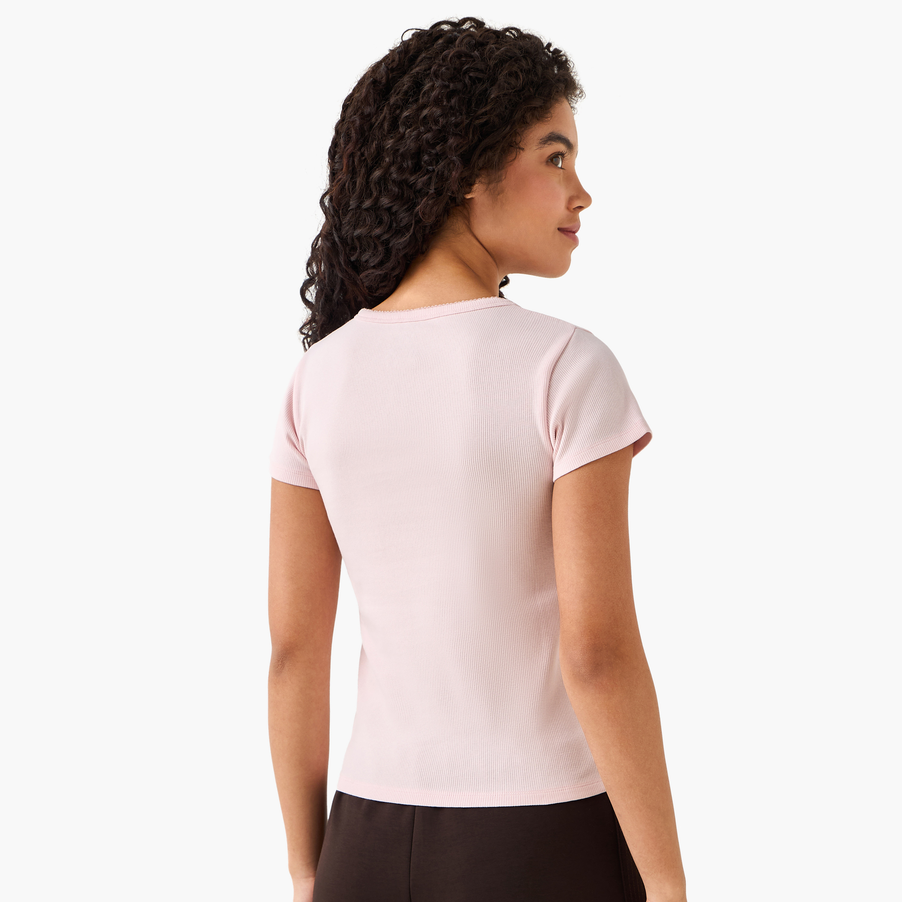 T-shirt with Ribbed Texture-women-clothing-tshirts-image-4