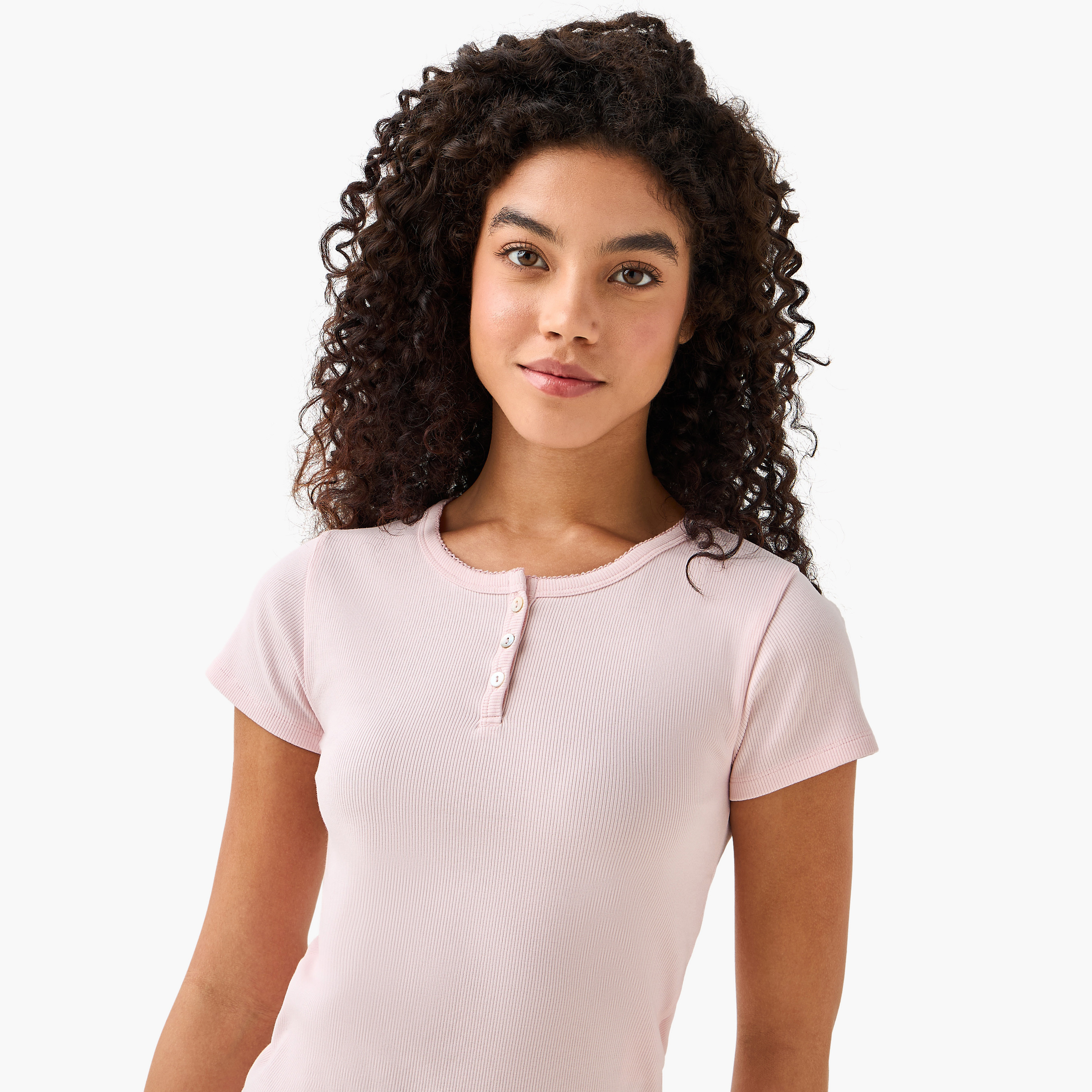 T-shirt with Ribbed Texture-women-clothing-tshirts-image-6
