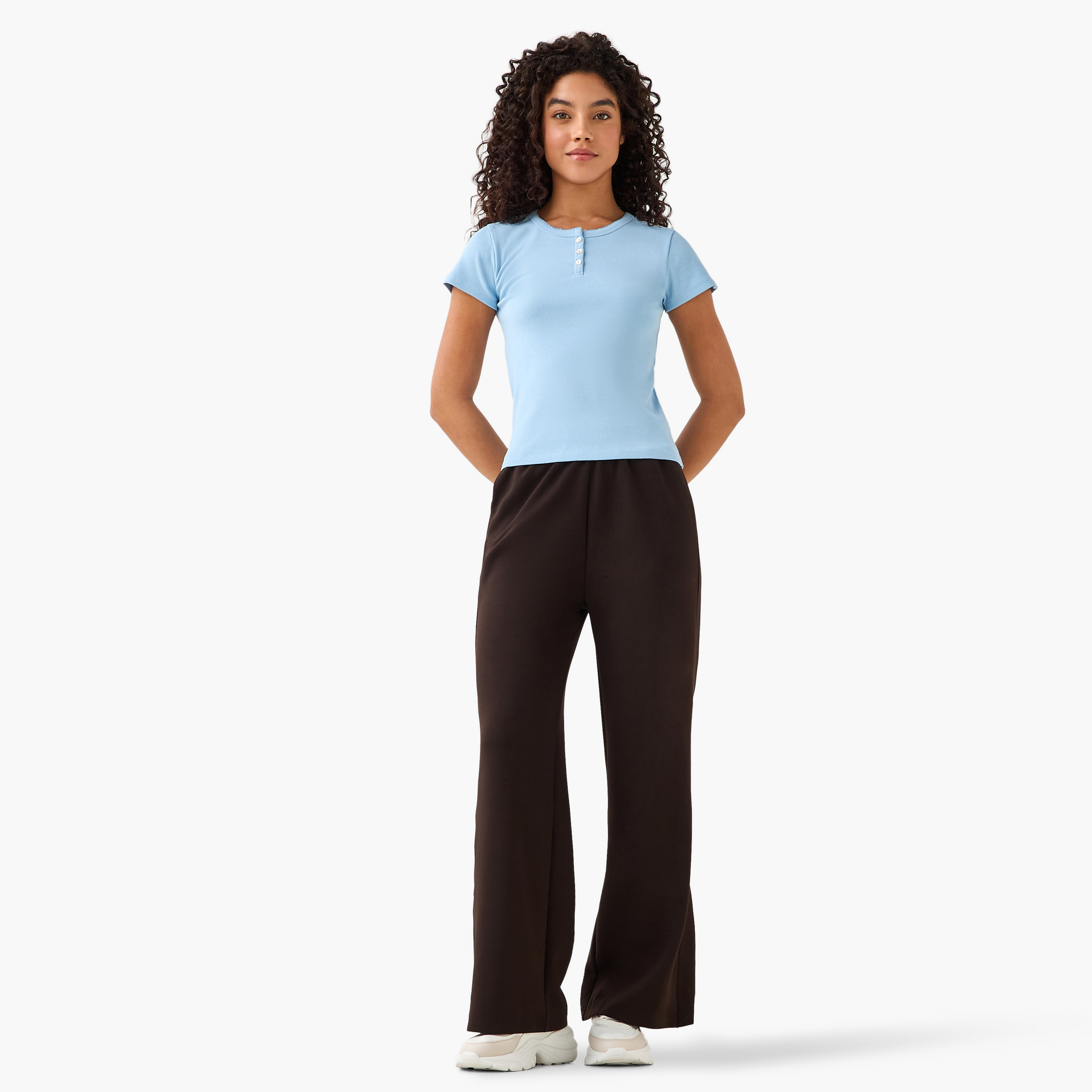T-shirt with Ribbed Texture-women-clothing-tshirts-image-3