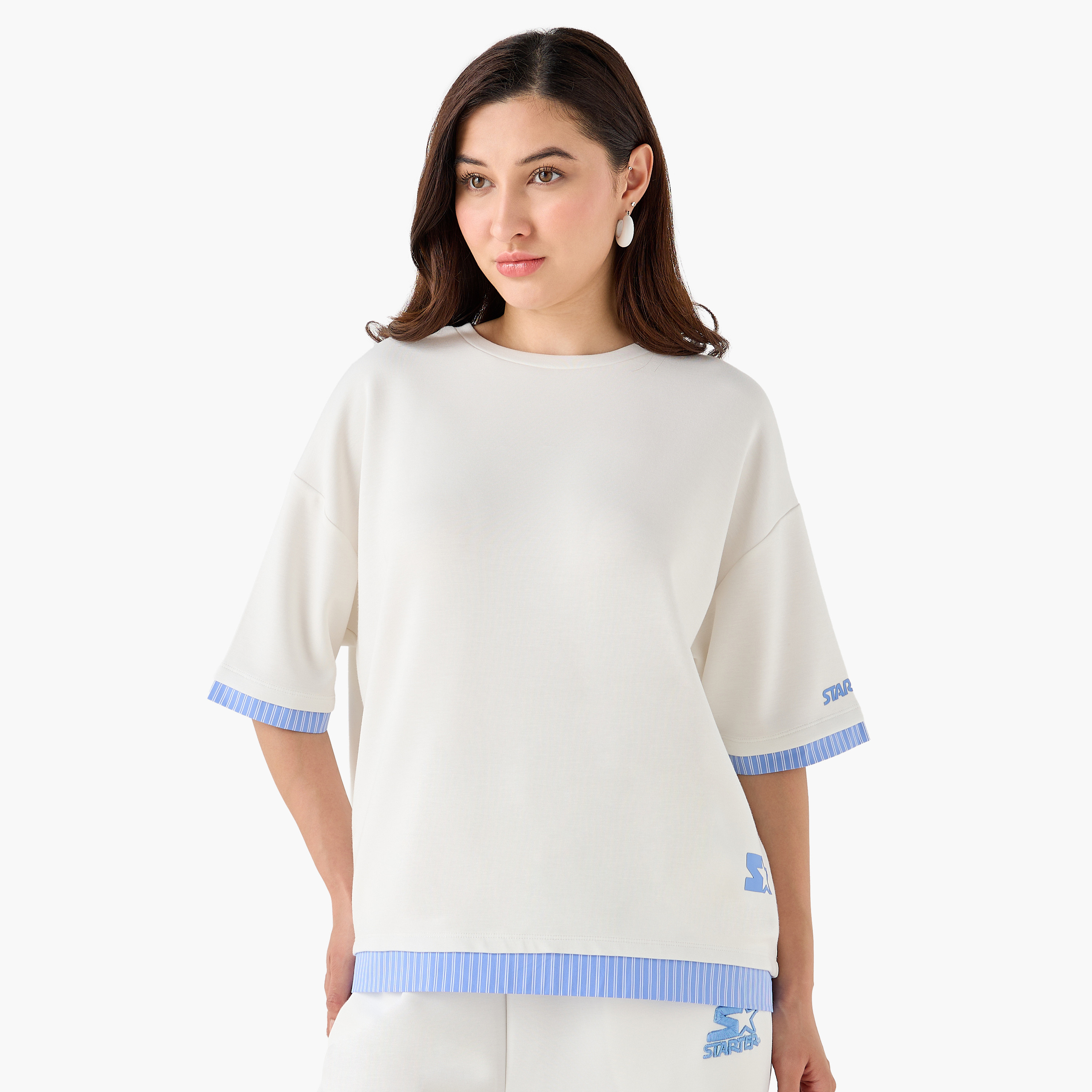 Starter Relaxed Fit T-shirt with Logo Print-women-clothing-tshirts-image-2