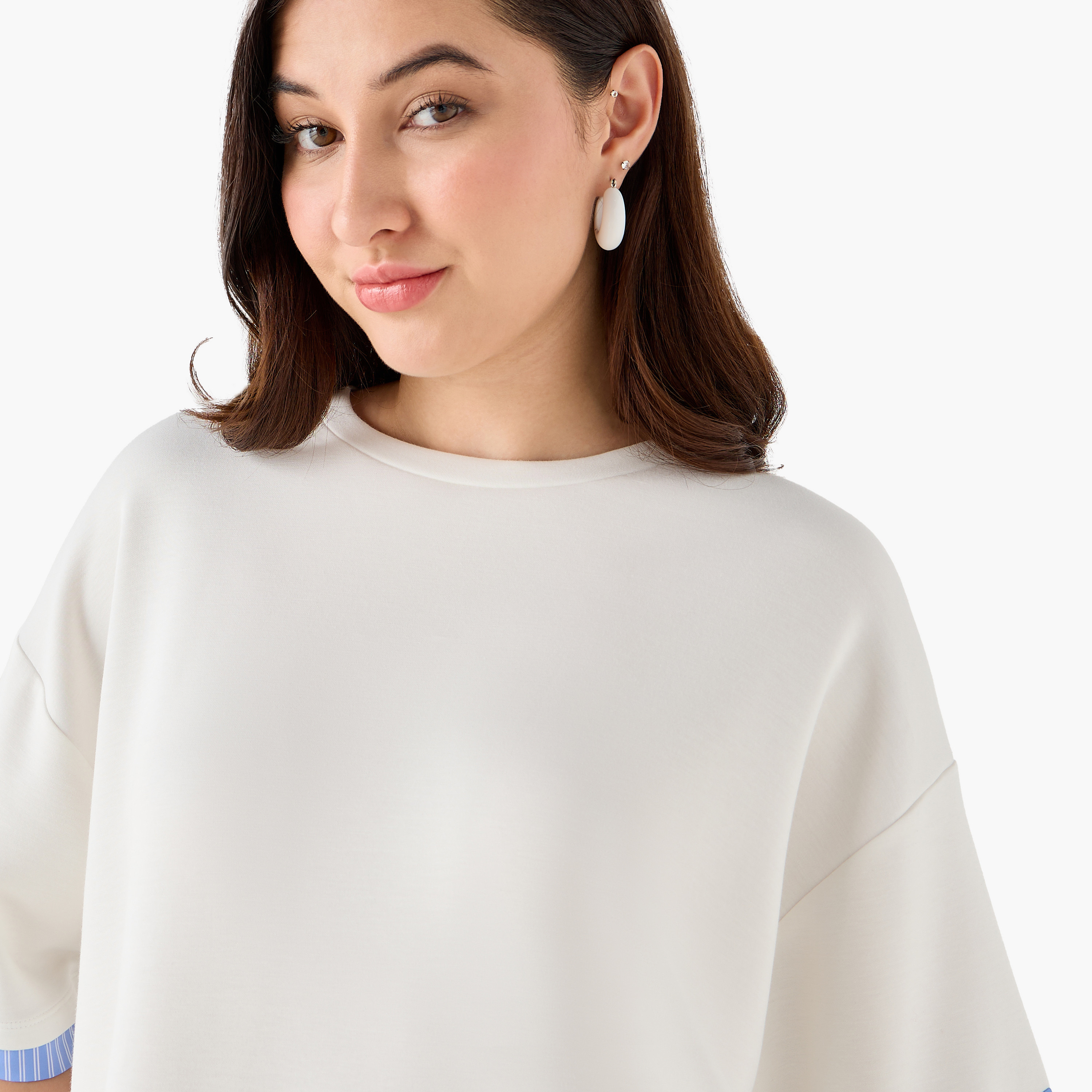 Starter Relaxed Fit T-shirt with Logo Print-women-clothing-tshirts-image-6