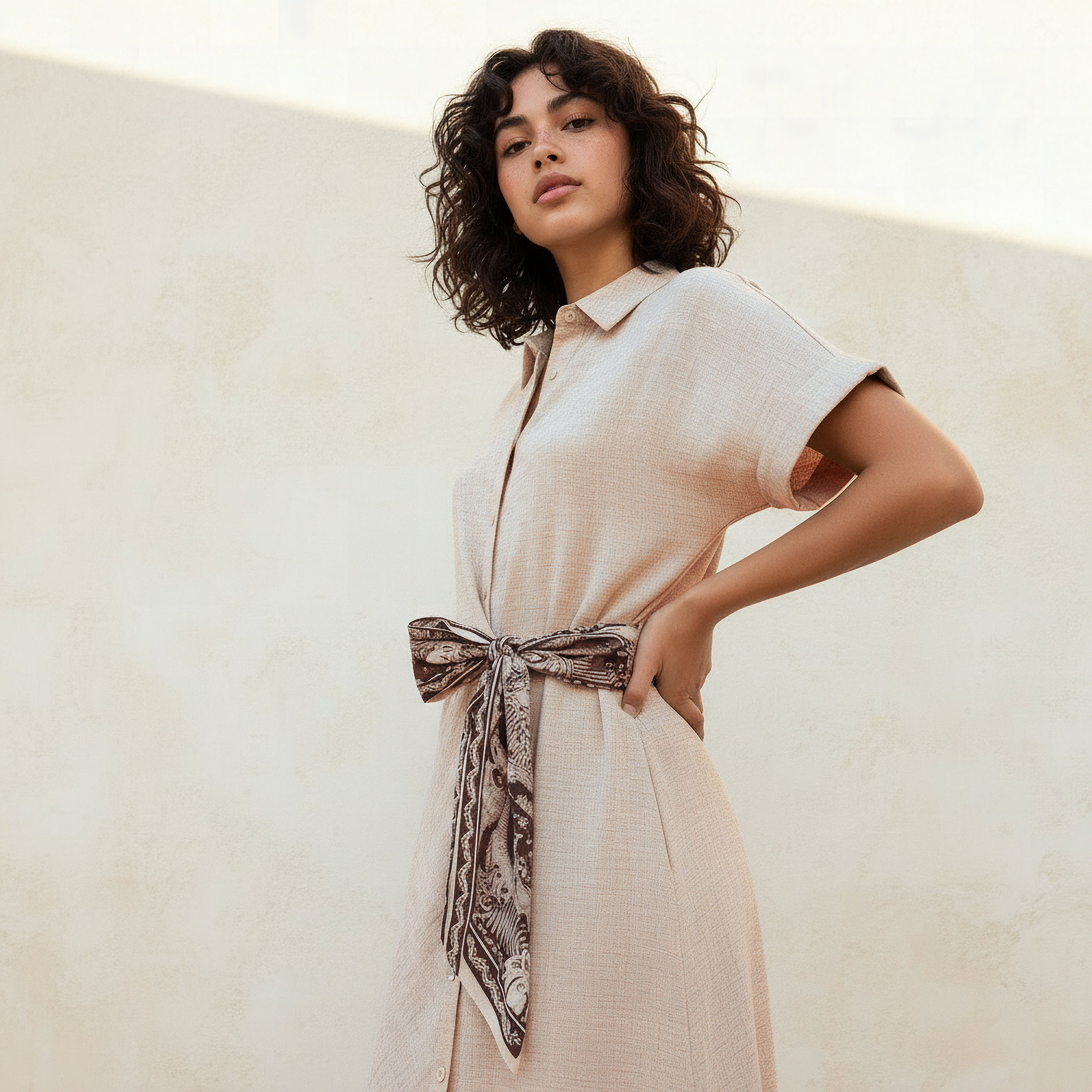 Midi Shirt Dress with Tie-Ups-women-clothing-dresses-image-6