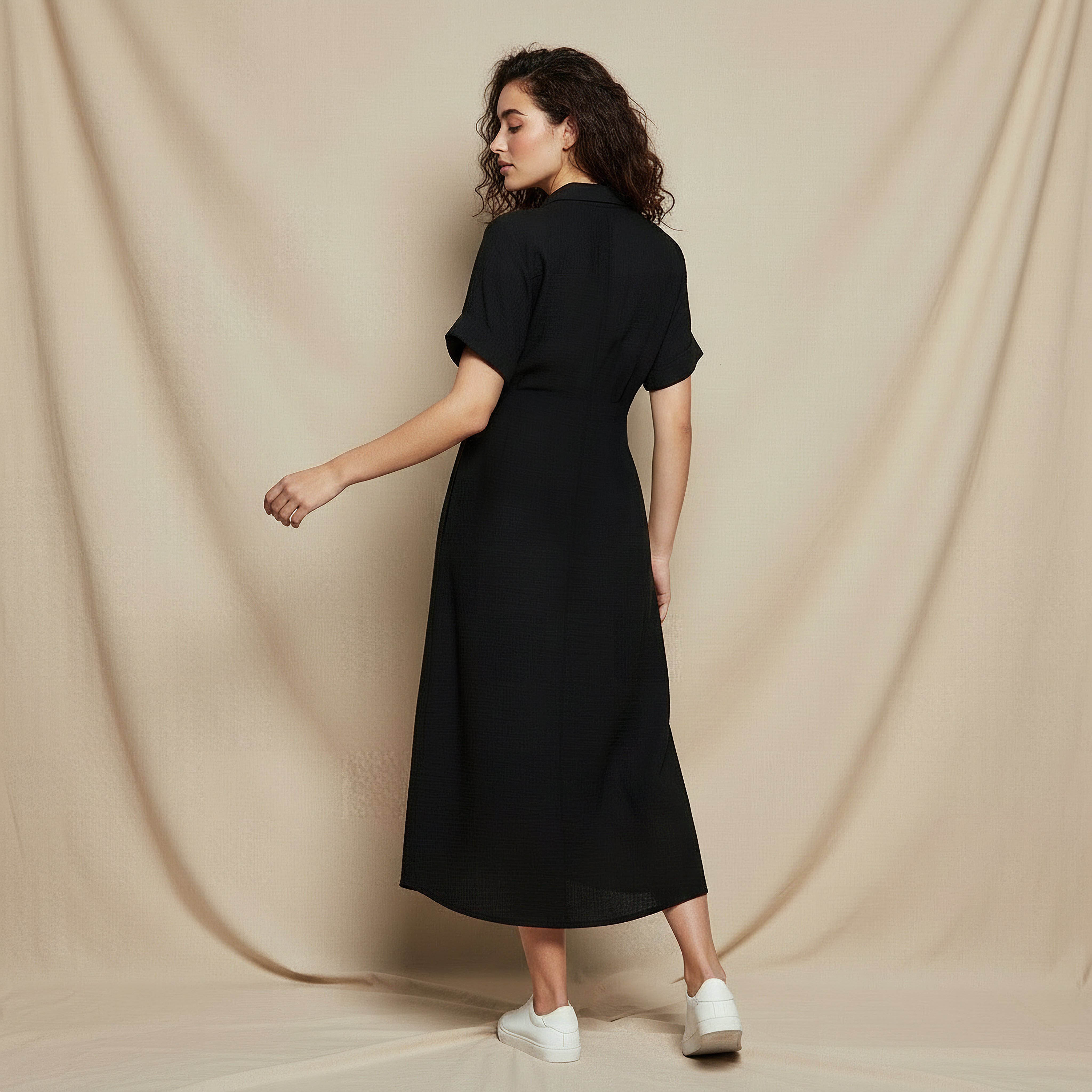 Midi Shirt Dress with Tie-Ups-women-clothing-dresses-image-4