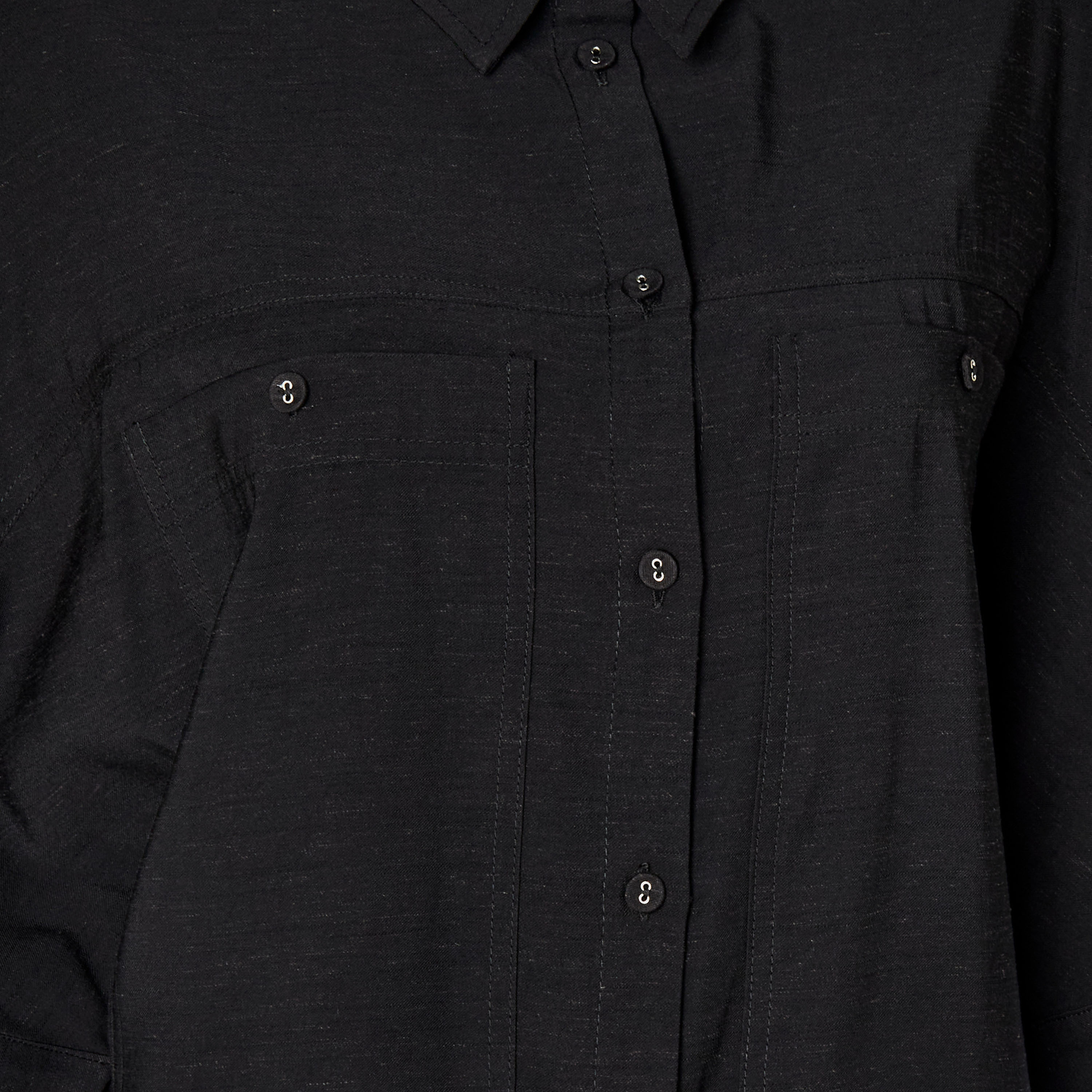 Relaxed Fit Linen Blend Shirt with Dropped Sleeves-women-clothing-shirtsandblouses-shirts-image-2