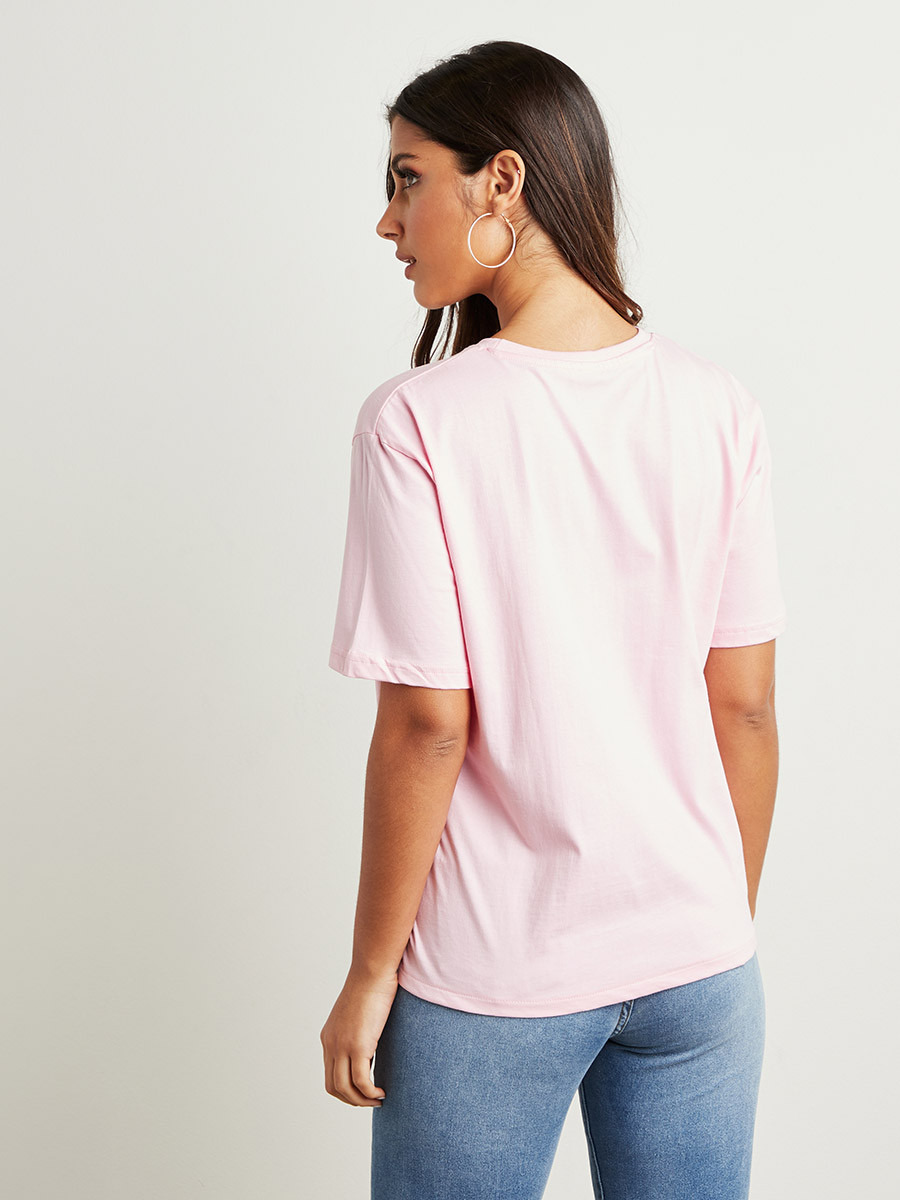 Butterfly Graphic Printed T-shirt with Self Tie-Hem-women-clothing-tshirts-image-5