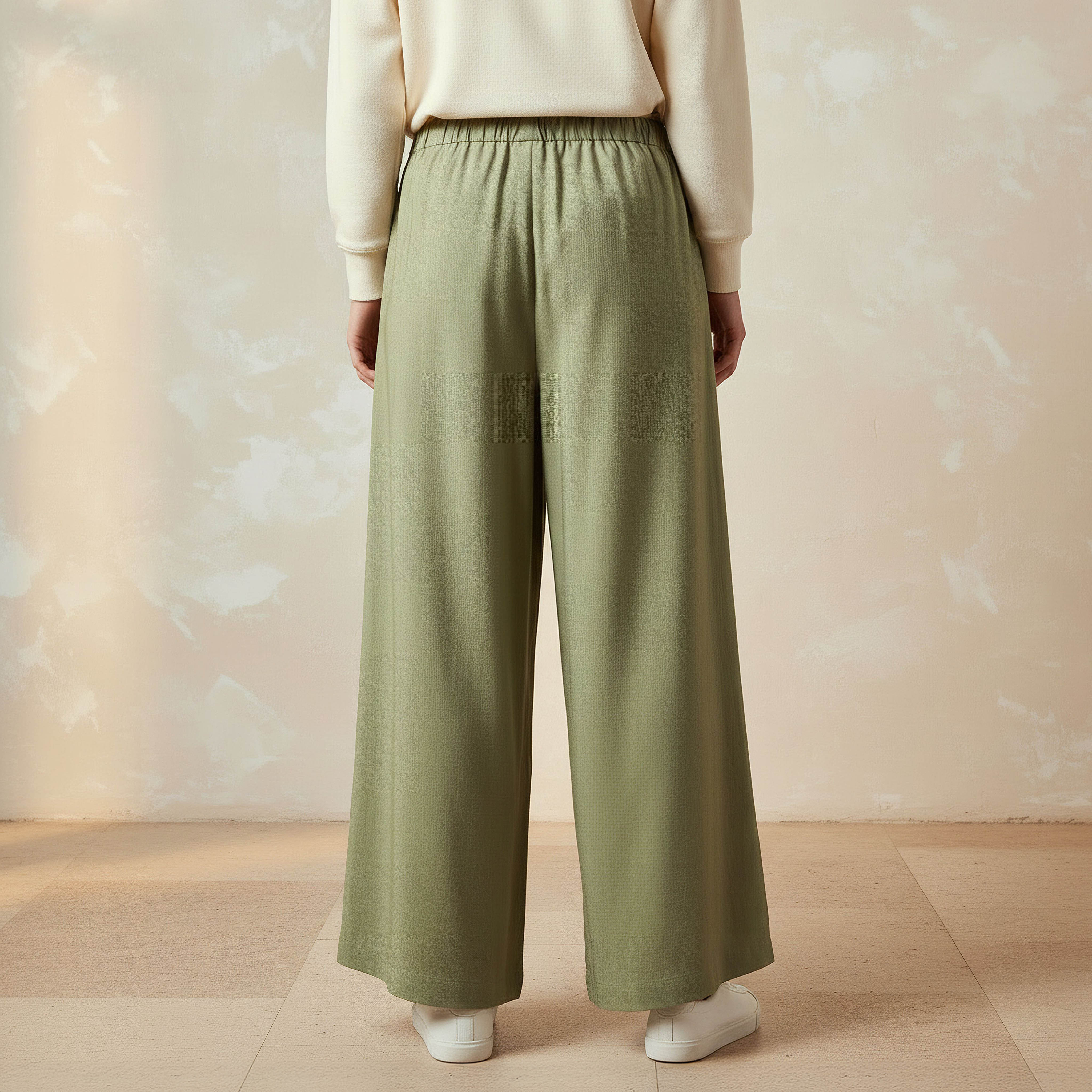 Regular Fit Mid Rise Wide Leg Linen Blend Pants-women-clothing-coordsets-image-4