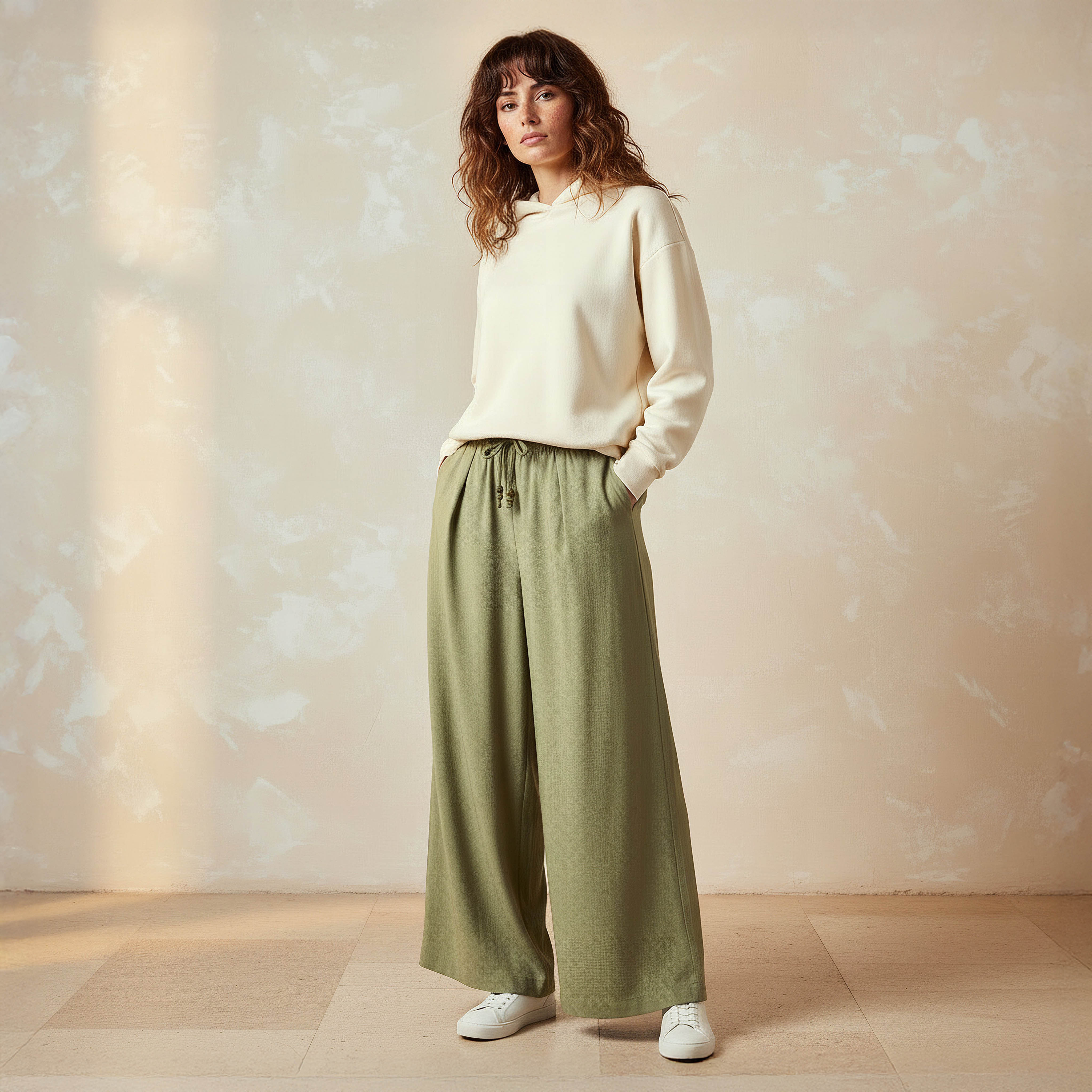 Regular Fit Mid Rise Wide Leg Linen Blend Pants-women-clothing-coordsets-image-5