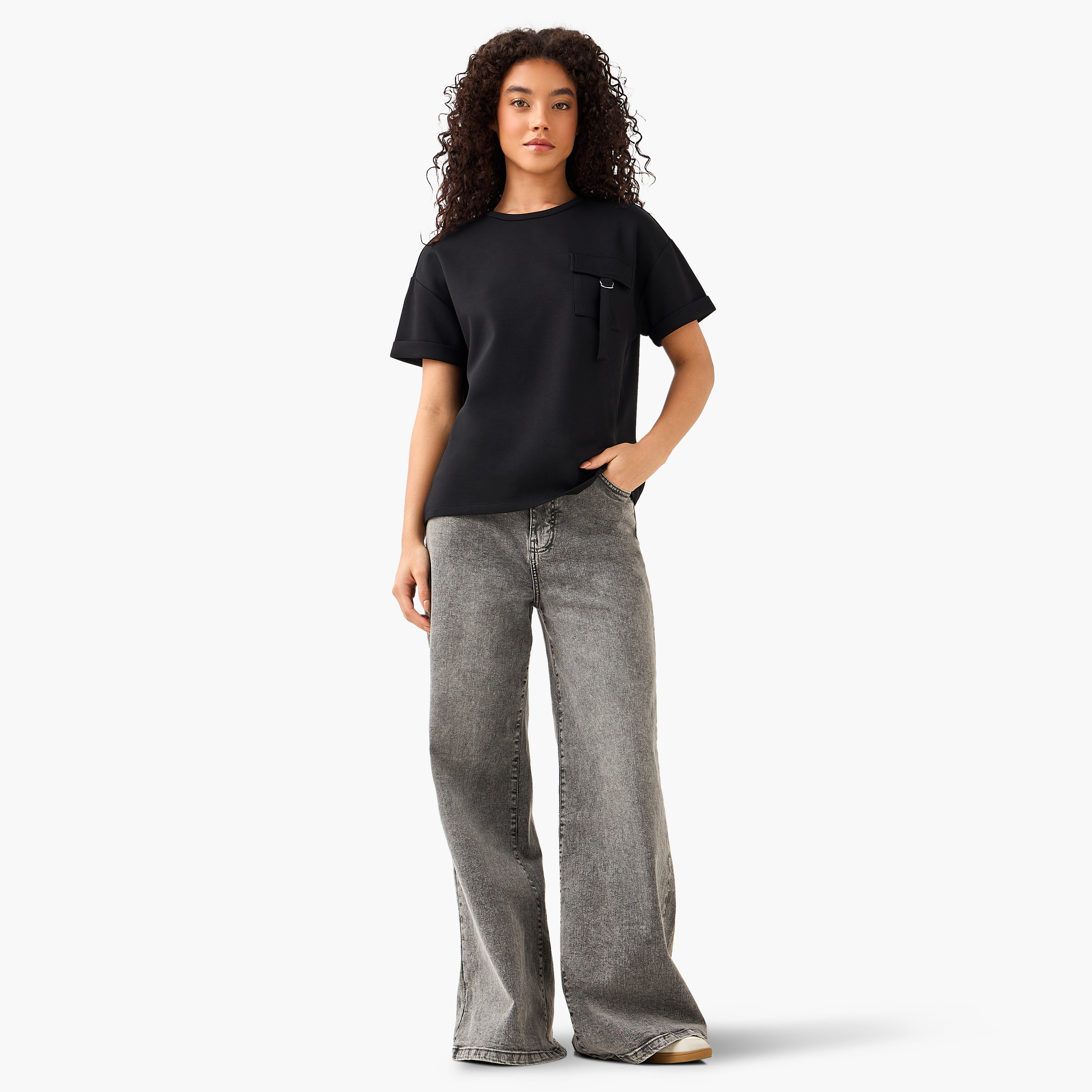 Boxy Modal Blend T-shirt with Utility Pocket-women-clothing-coordsets-image-3