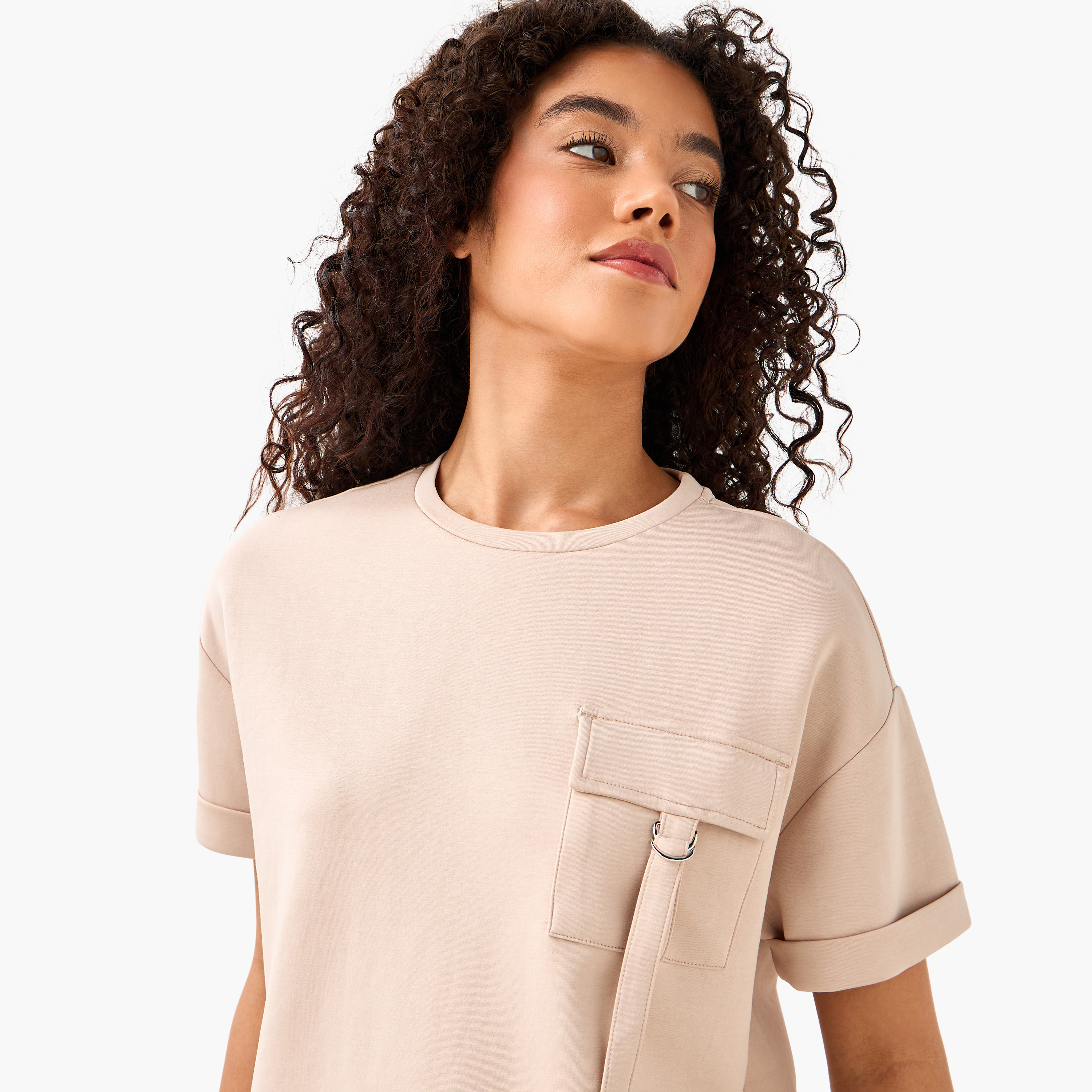 Boxy Modal Blend T-shirt with Utility Pocket-women-clothing-coordsets-image-6