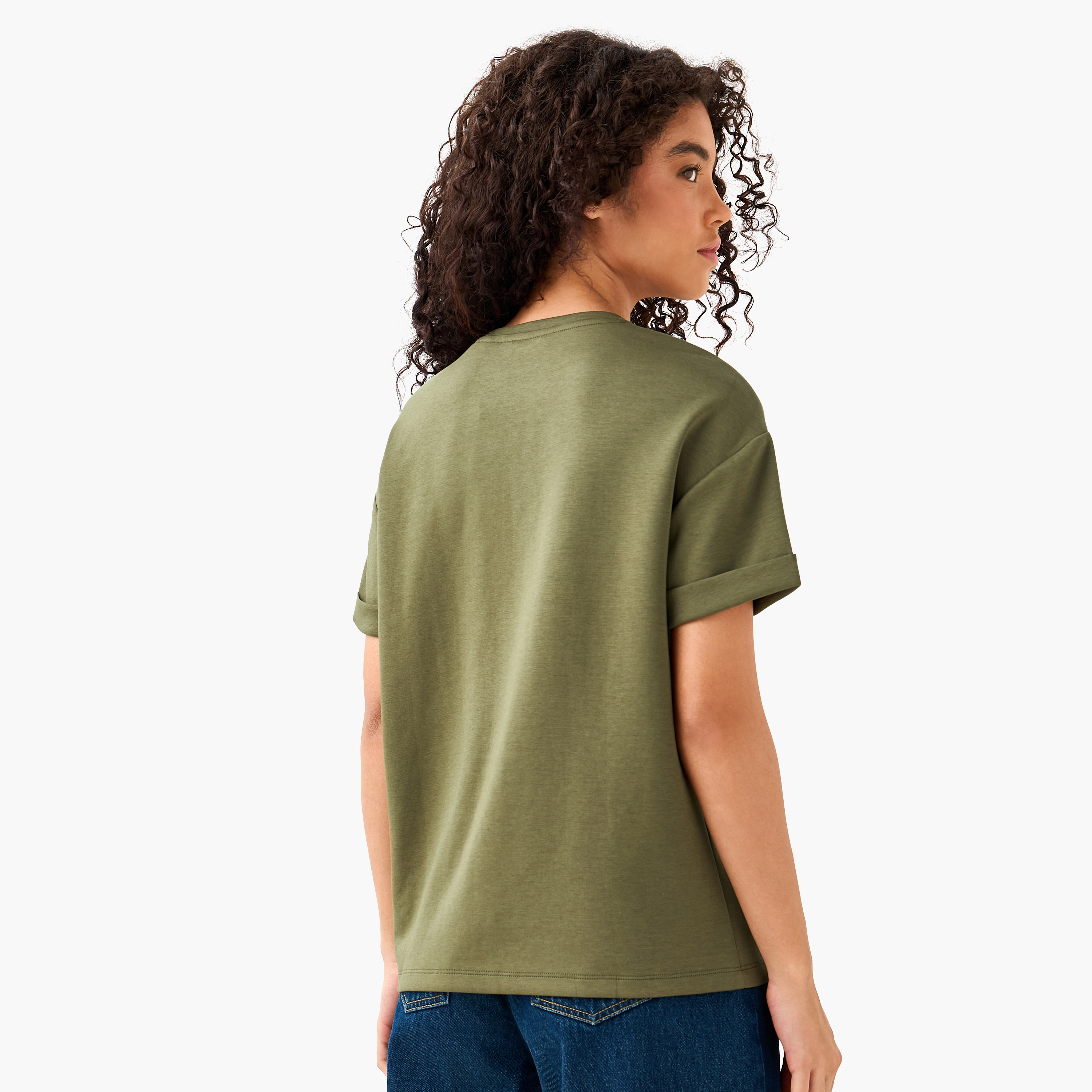Boxy Modal Blend T-shirt with Utility Pocket-women-clothing-coordsets-image-4