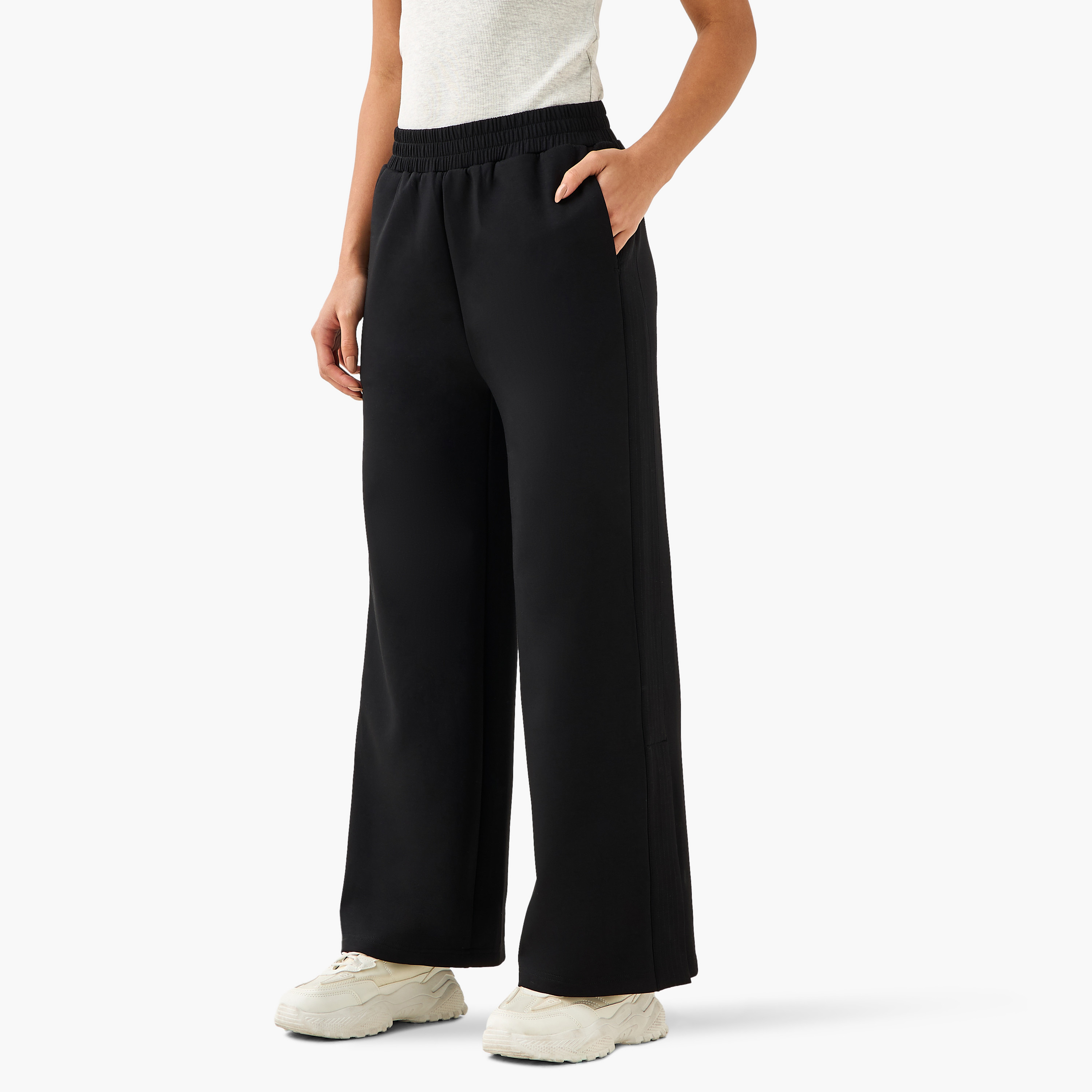 Mid-Rise Wide Leg Pants with Pockets-women-clothing-coordsets-image-2