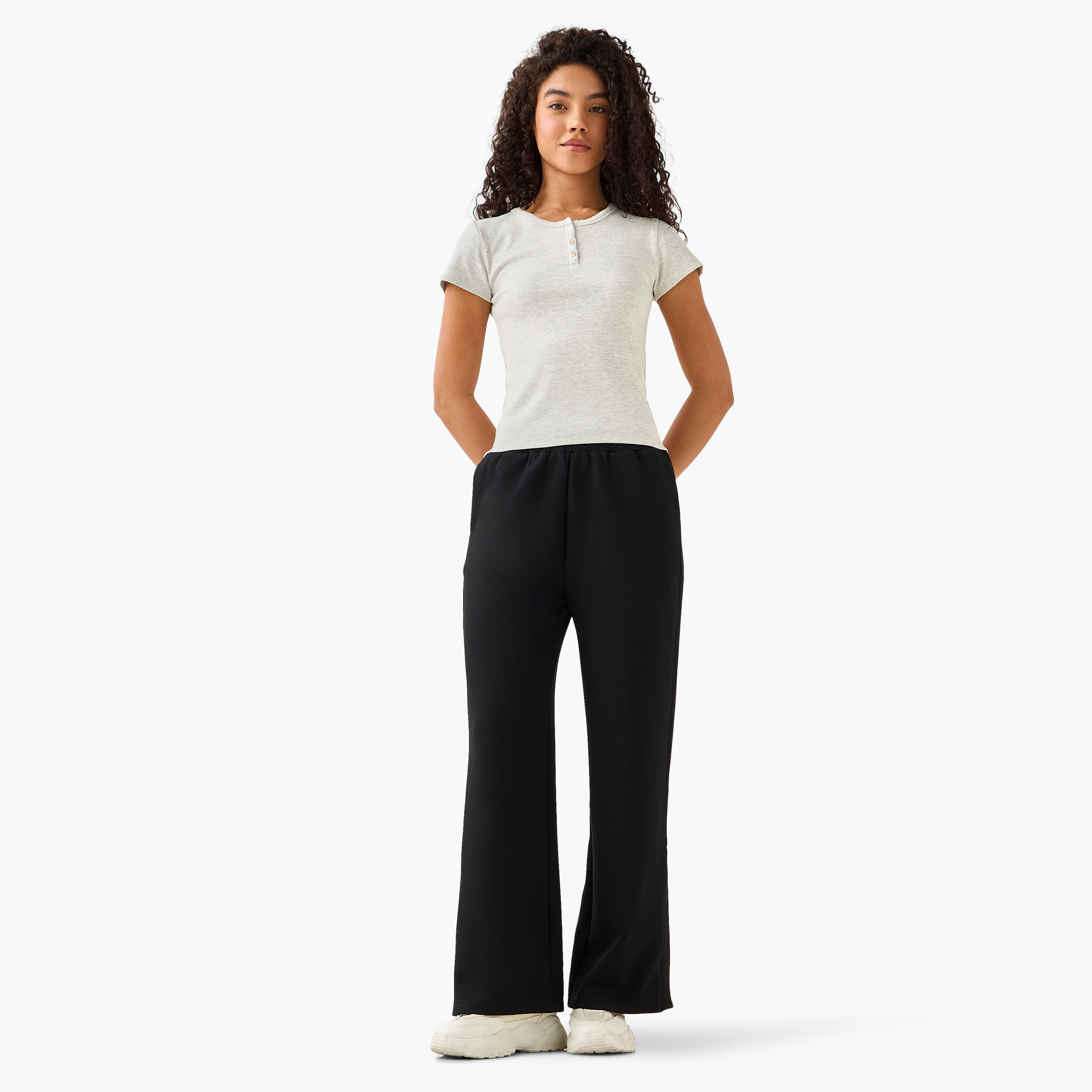 Mid-Rise Wide Leg Pants with Pockets-women-clothing-coordsets-image-3