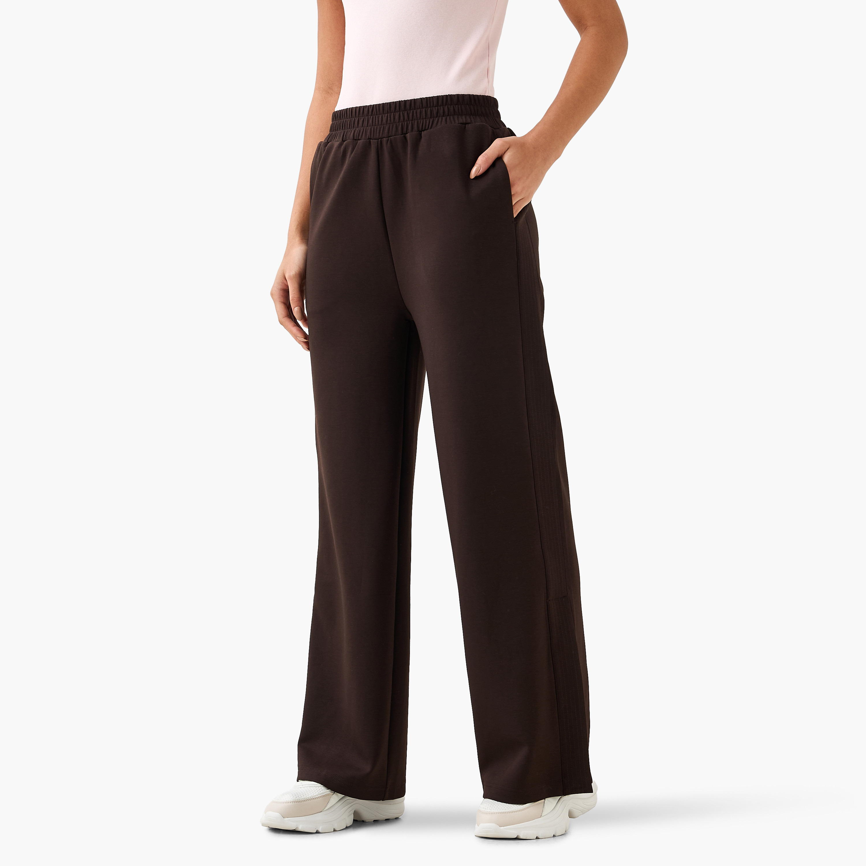 Mid-Rise Wide Leg Pants with Pockets-women-clothing-coordsets-image-2
