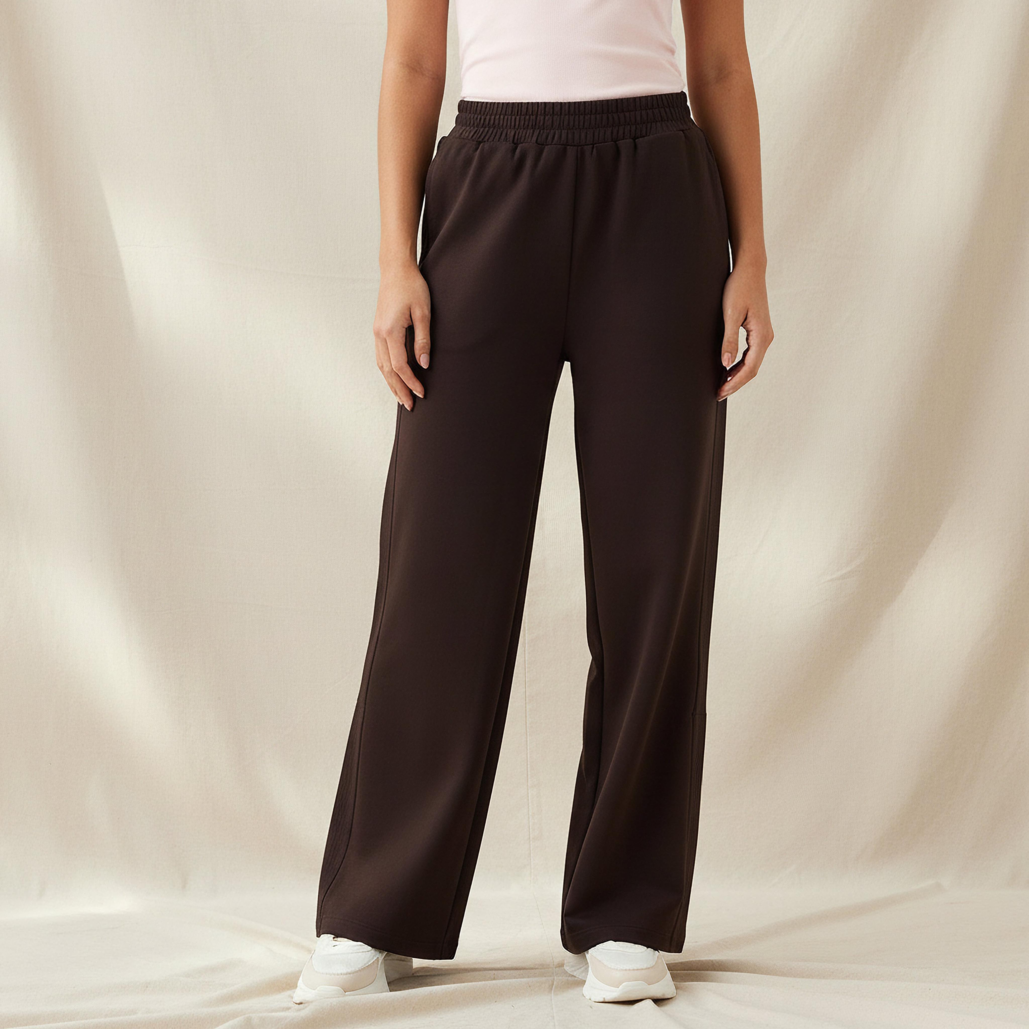 Mid-Rise Wide Leg Pants with Pockets-women-clothing-coordsets-image-1