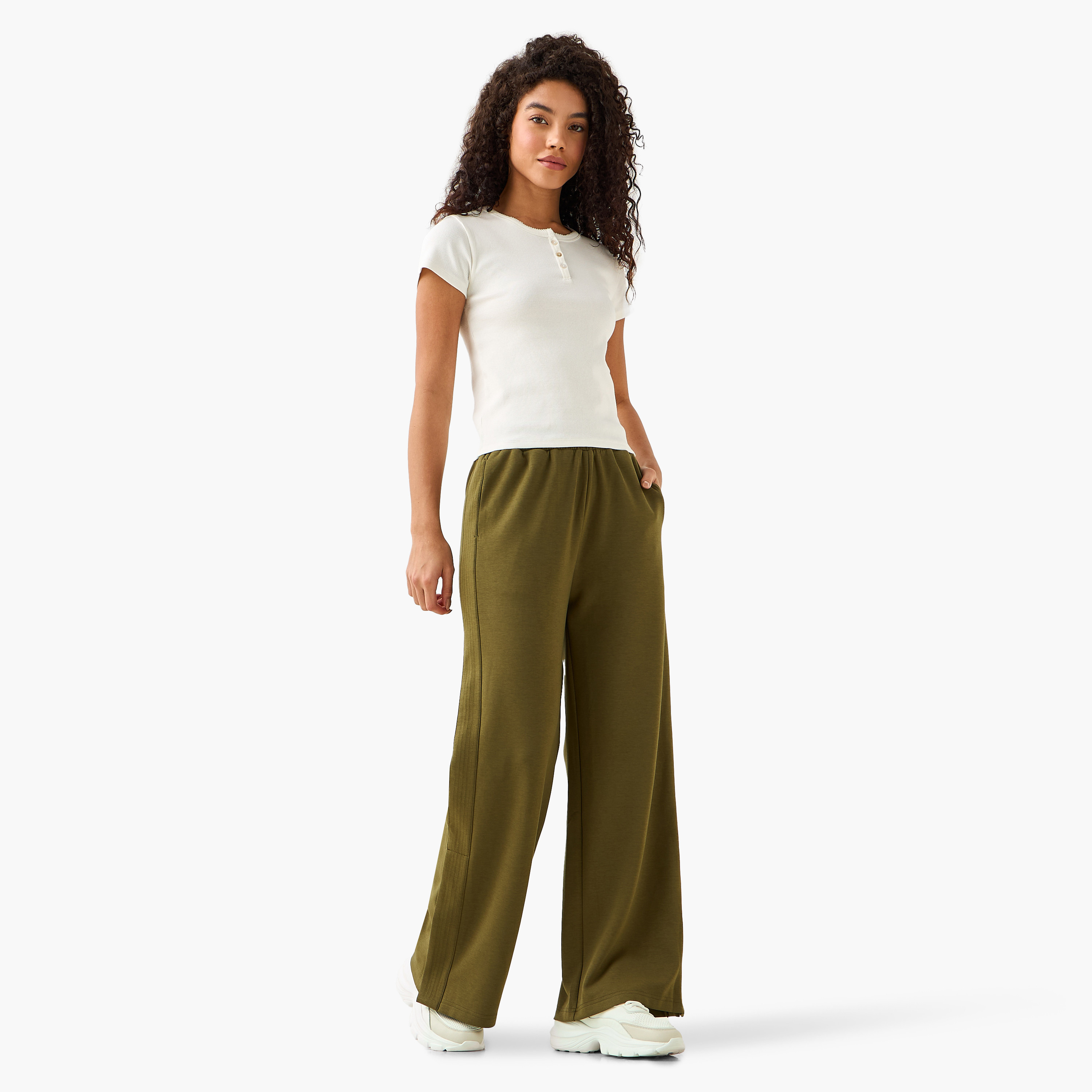 Mid-Rise Wide Leg Pants with Pockets-women-clothing-coordsets-image-3