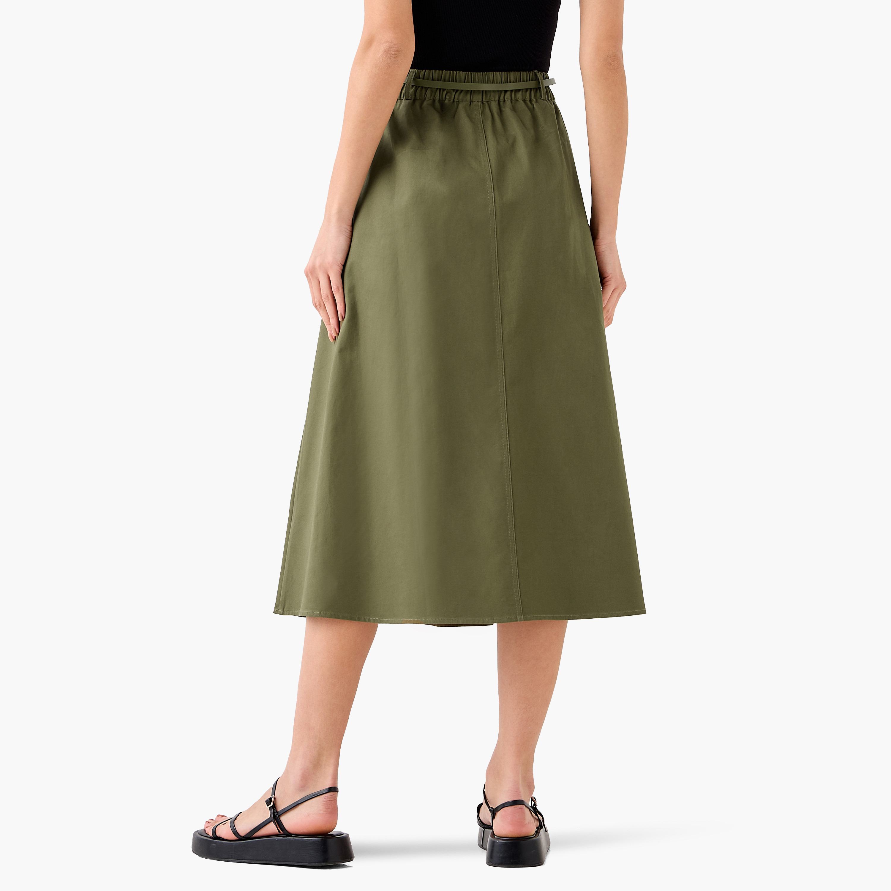 Midi Cotton Belted Skirt with Pockets-women-clothing-bottoms-skirts-image-5