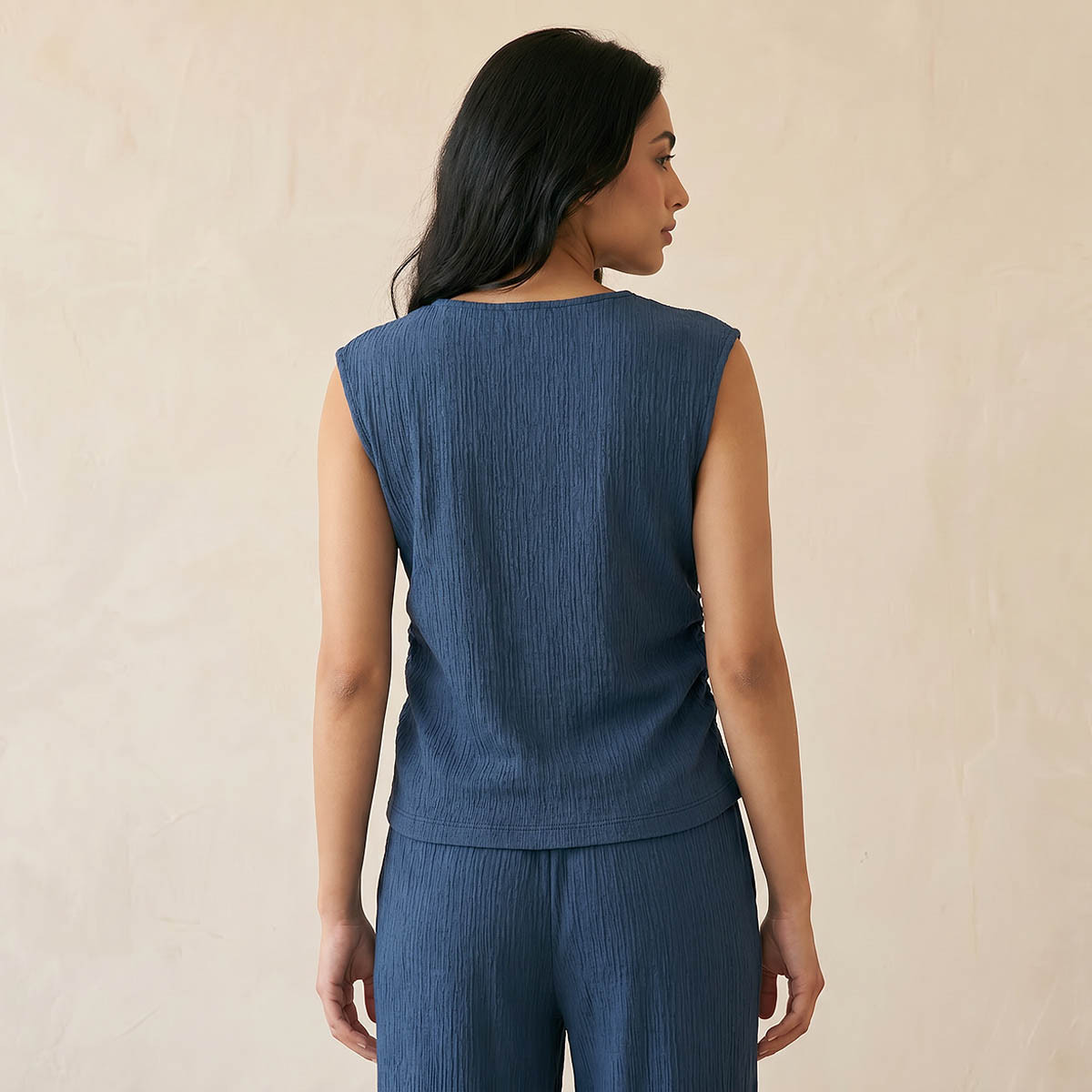 Regular Fit Ruched Top with Texture-women-clothing-shirtsandblouses-blouses-image-4