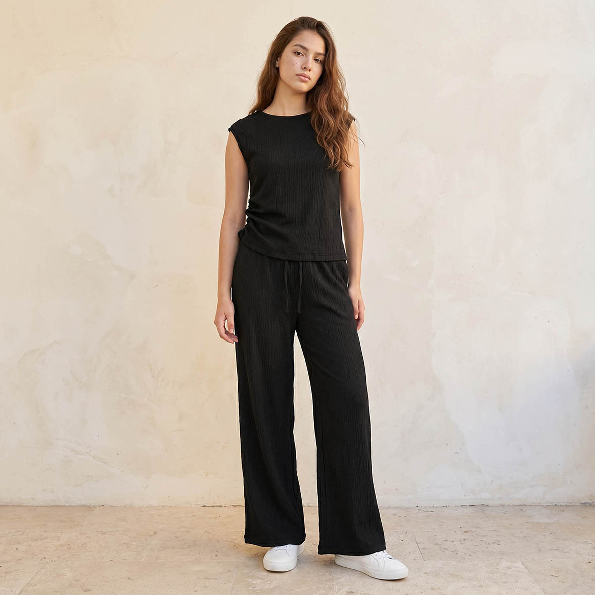 Regular Fit Ruched Top with Texture-women-clothing-shirtsandblouses-blouses-image-3