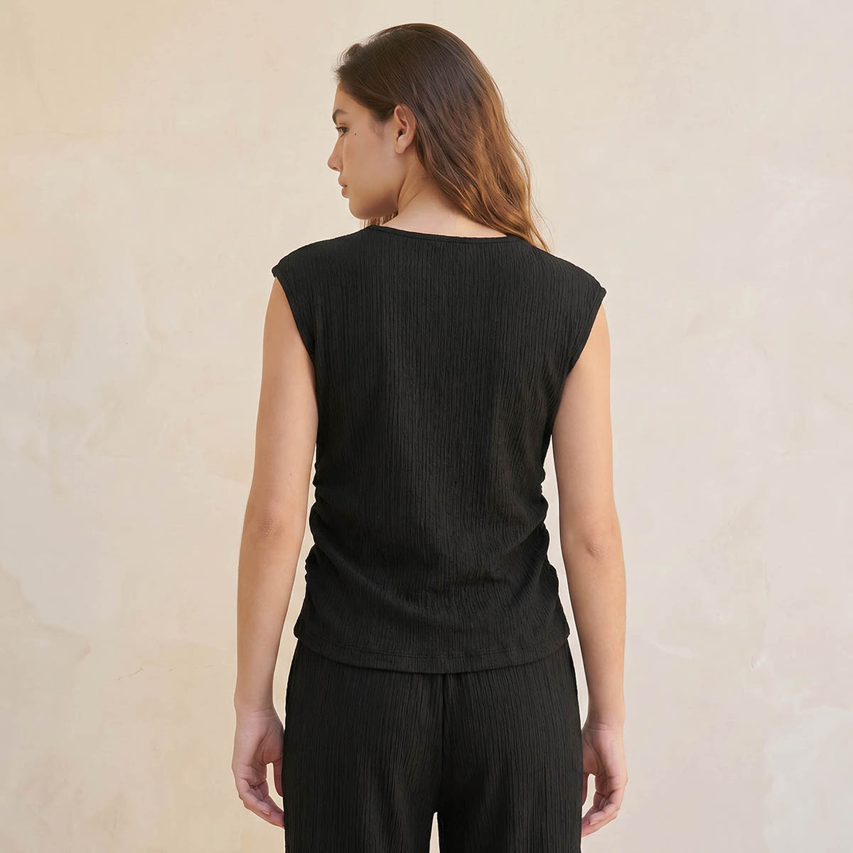 Regular Fit Ruched Top with Texture-women-clothing-shirtsandblouses-blouses-image-4