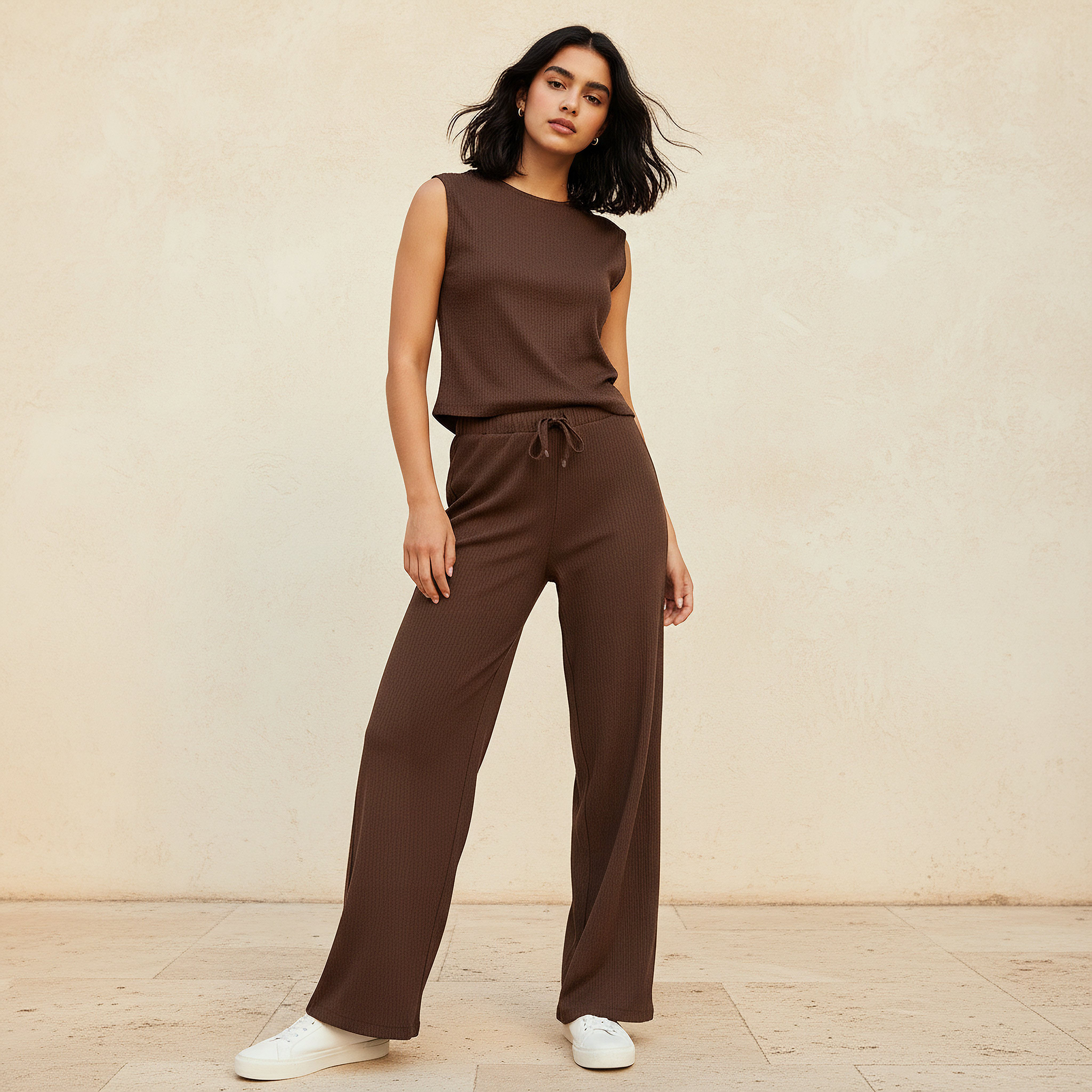 Full Length Pants with Textured Design-women-clothing-bottoms-trousers-image-3