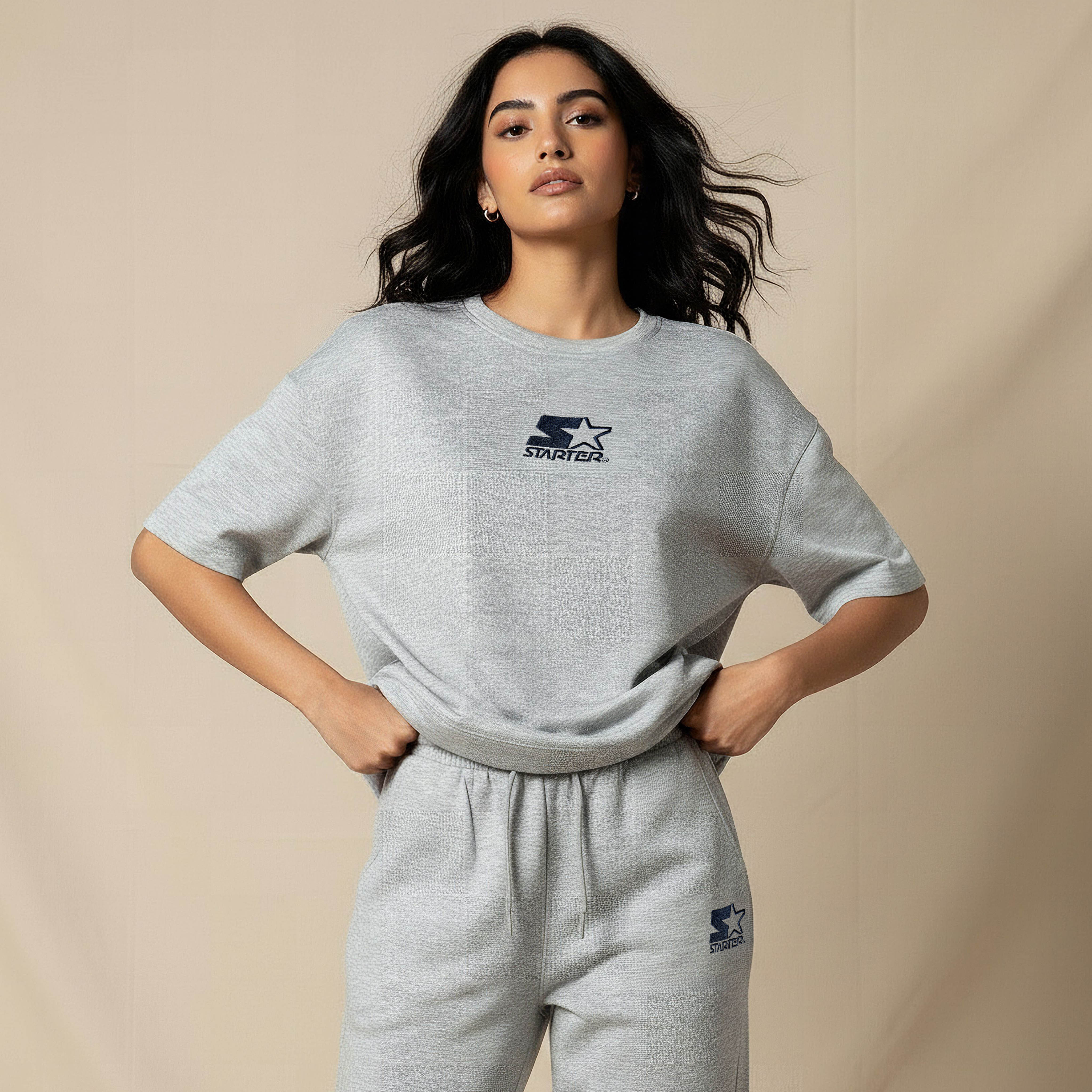 Starter Regular Fit T-shirt with Embroidery-women-clothing-coordsets-image-1