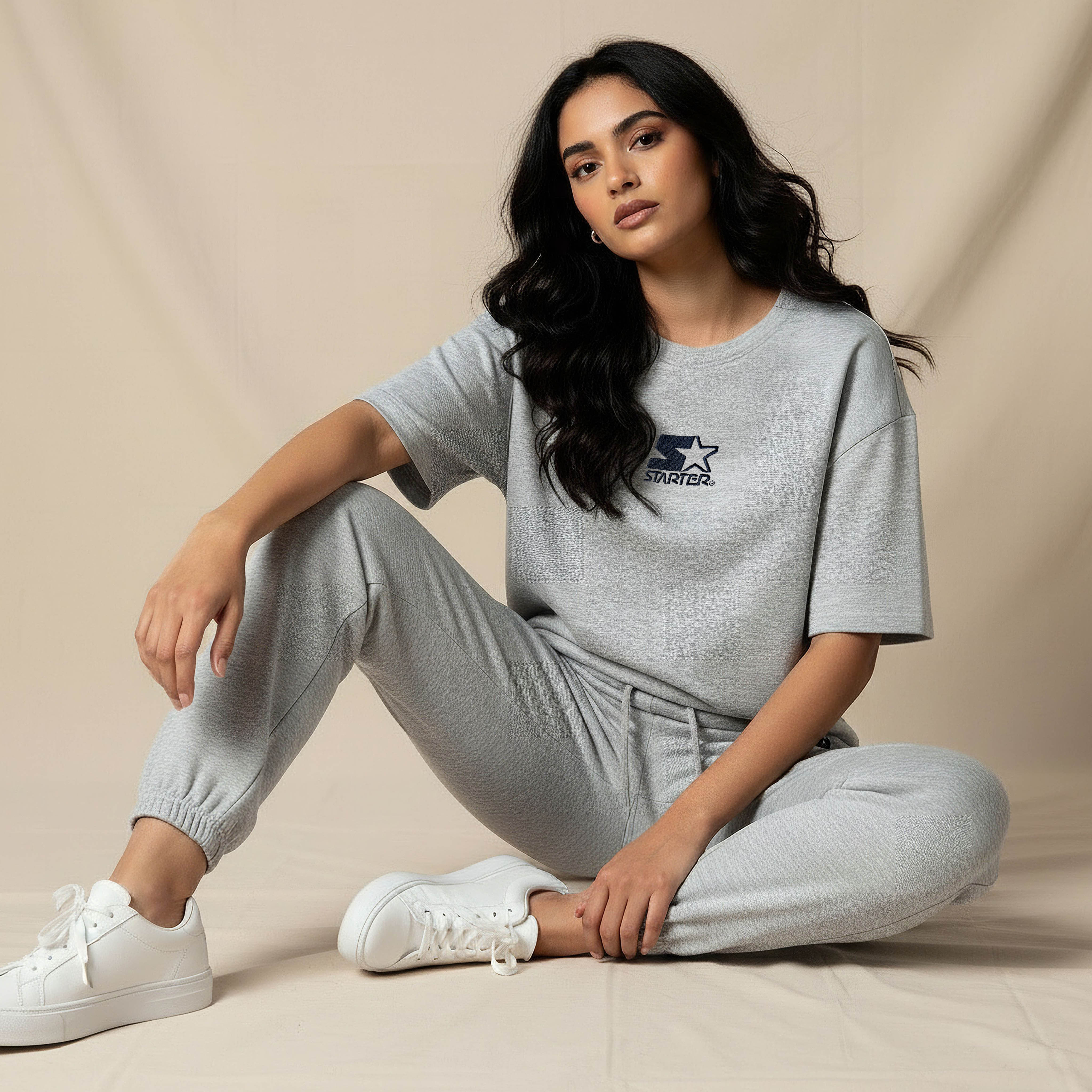 Starter Regular Fit T-shirt with Embroidery-women-clothing-coordsets-image-3