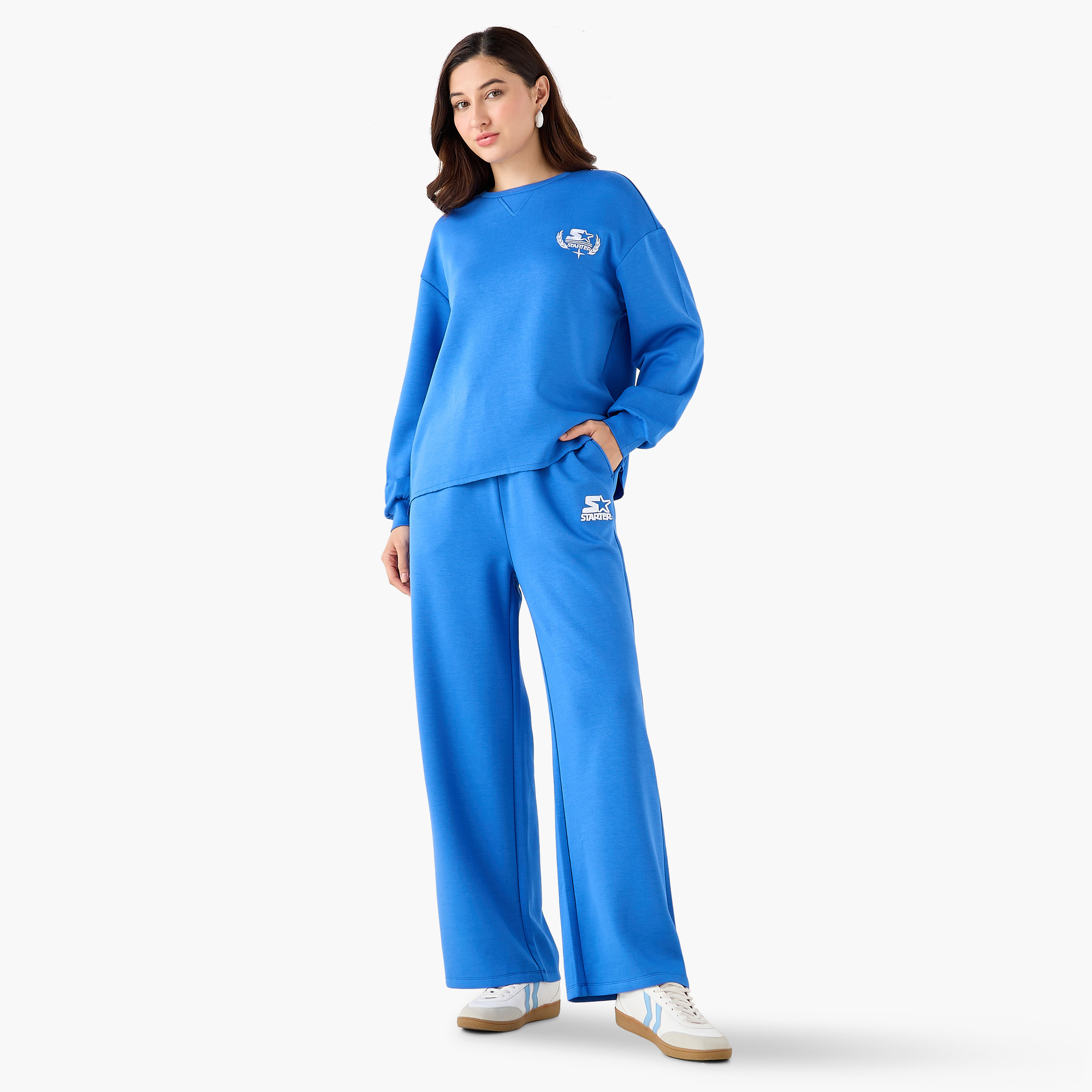 سويت شيرت بتطريز شعار من ستارتر-women-clothing-coordsets-image-3
