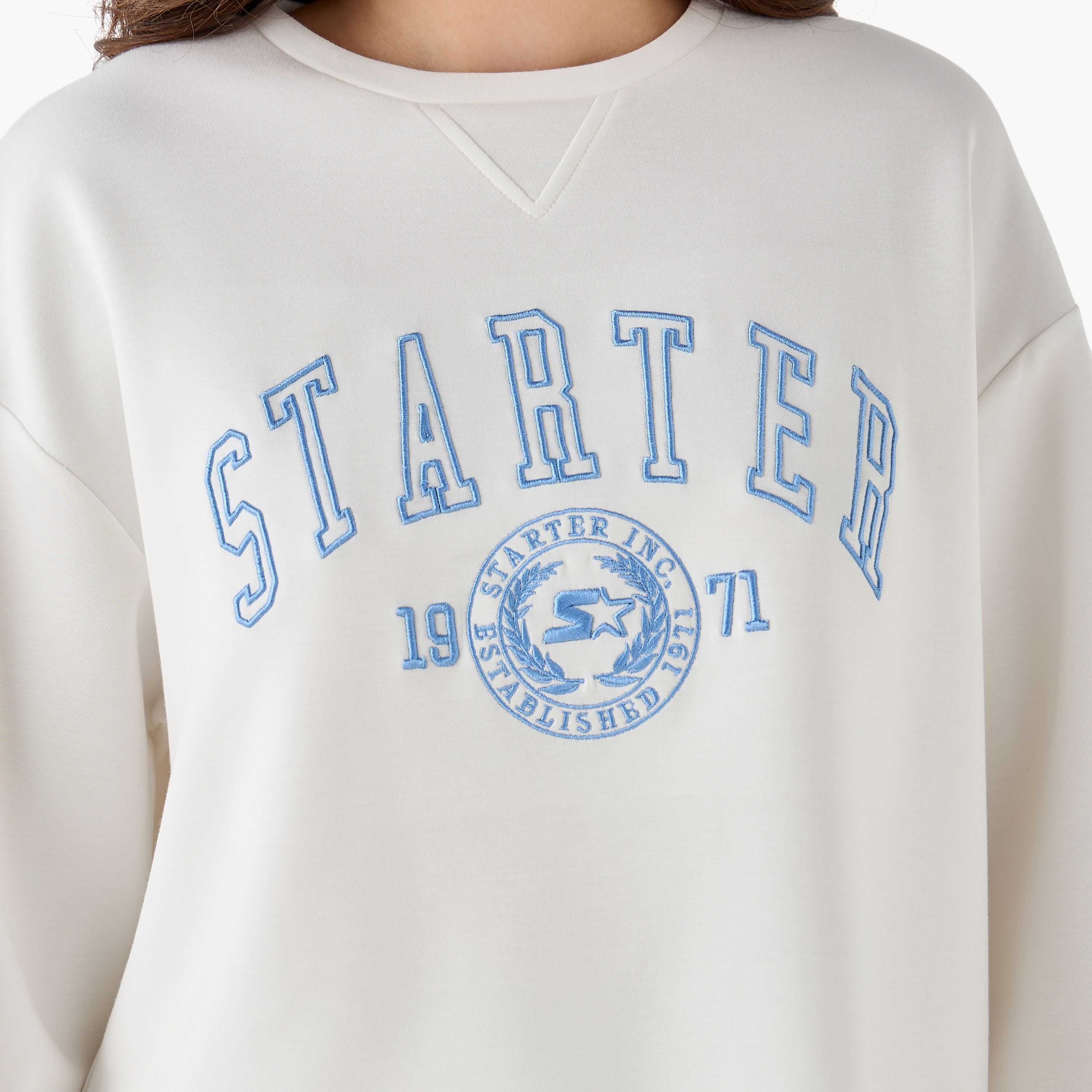 Starter Sweatshirt with Logo Embroidery-women-clothing-coordsets-image-5