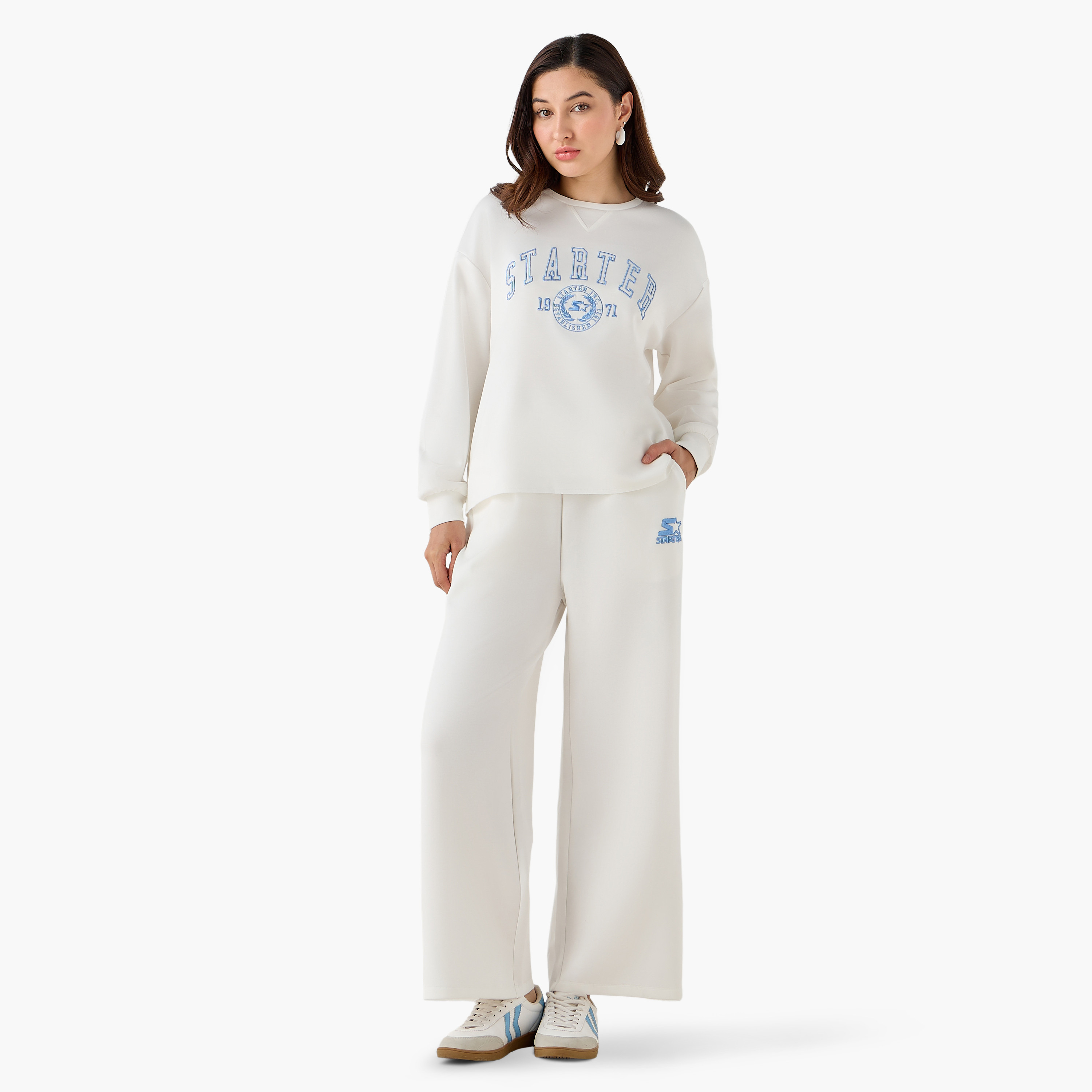 Starter Sweatshirt with Logo Embroidery-women-clothing-coordsets-image-3