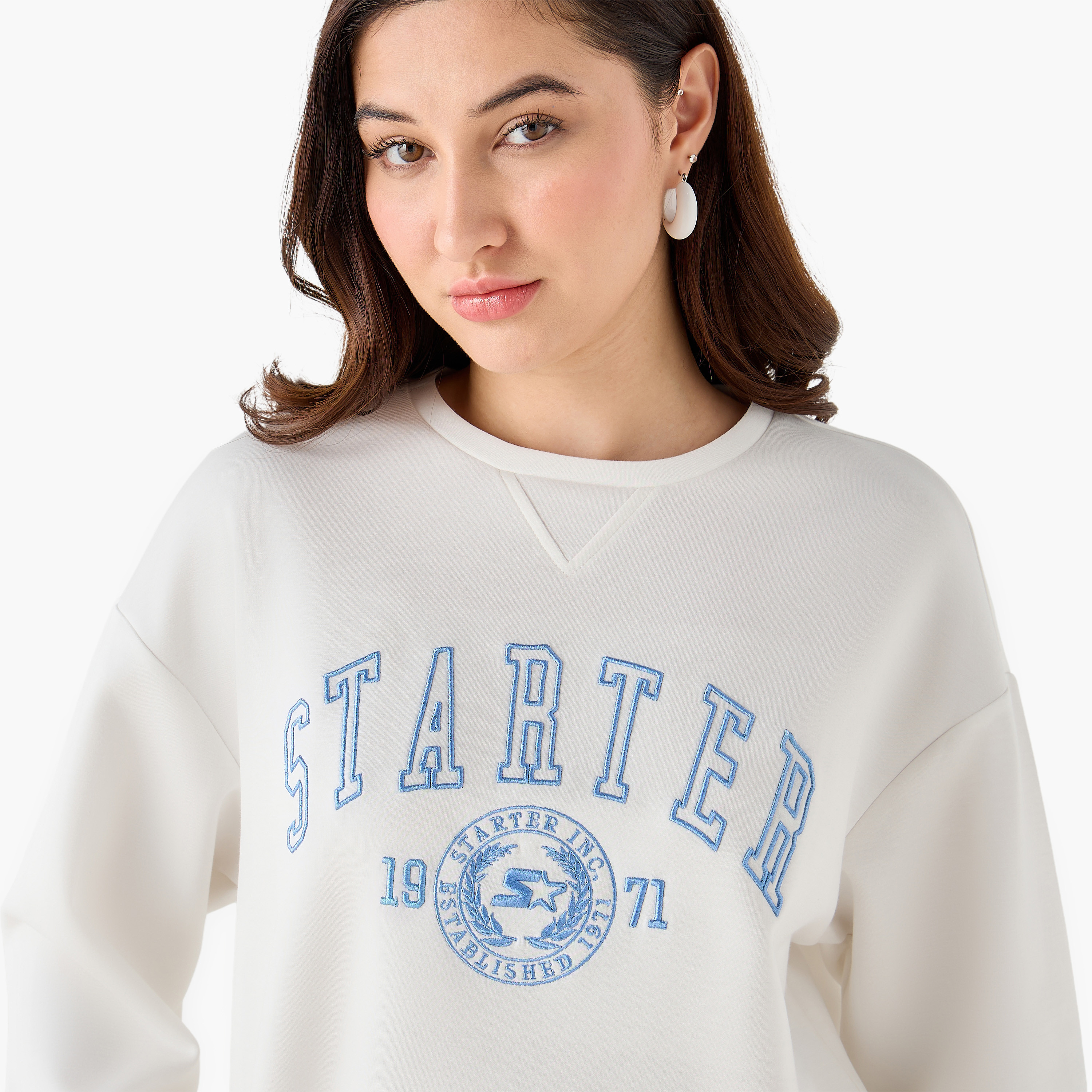 Starter Sweatshirt with Logo Embroidery-women-clothing-coordsets-image-6