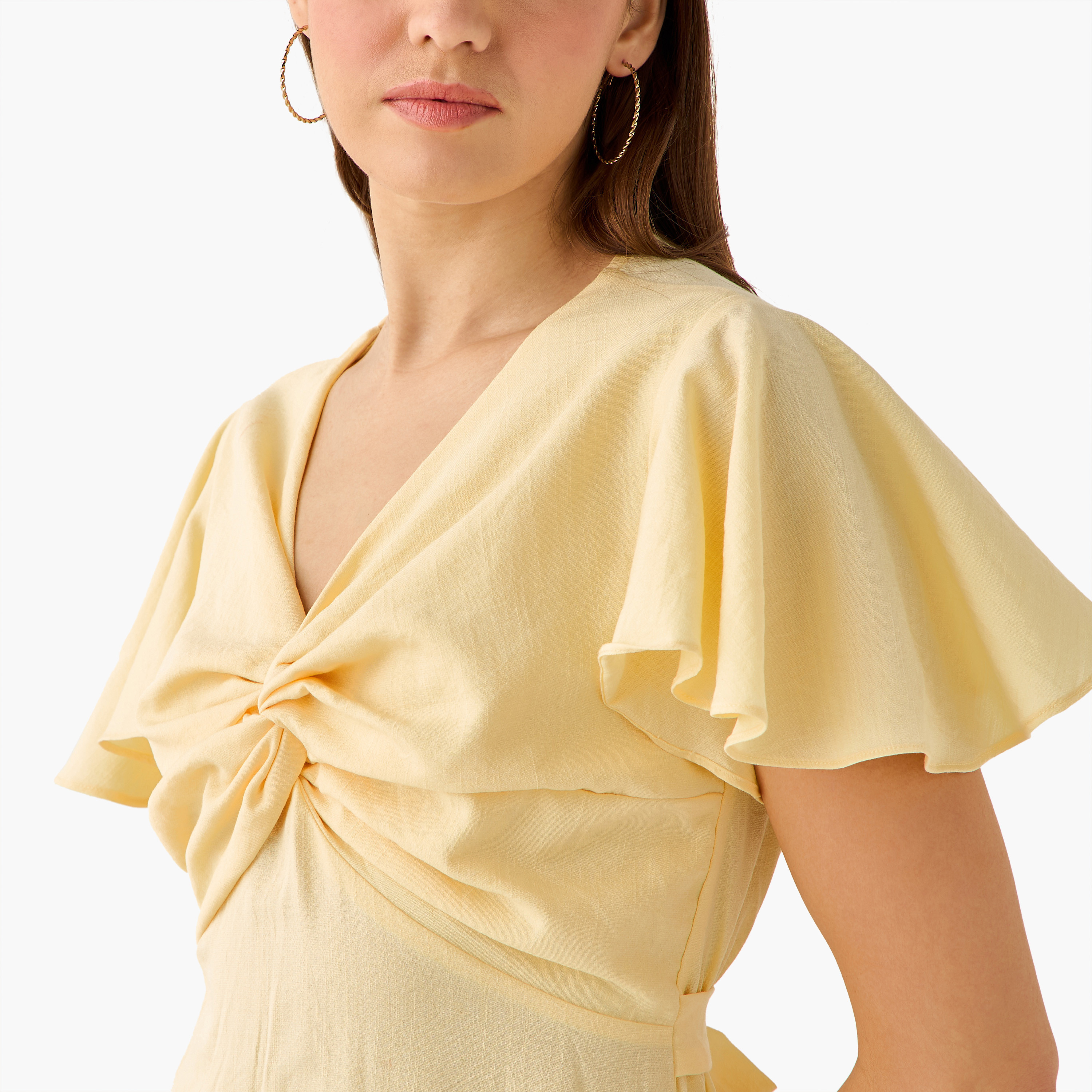Twisted Midi A-Line Dress with Angel Sleeves-women-clothing-dresses-image-7