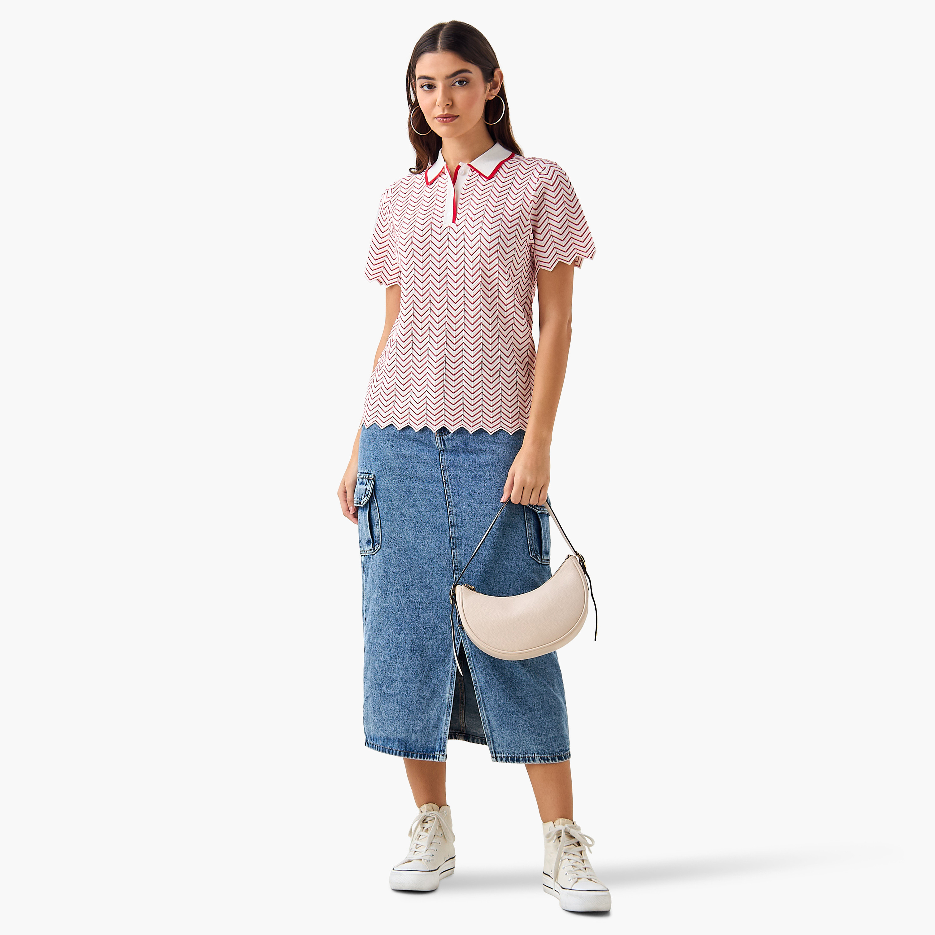 تيشيرت بولو بارز الملمس-women-clothing-tshirts-image-4