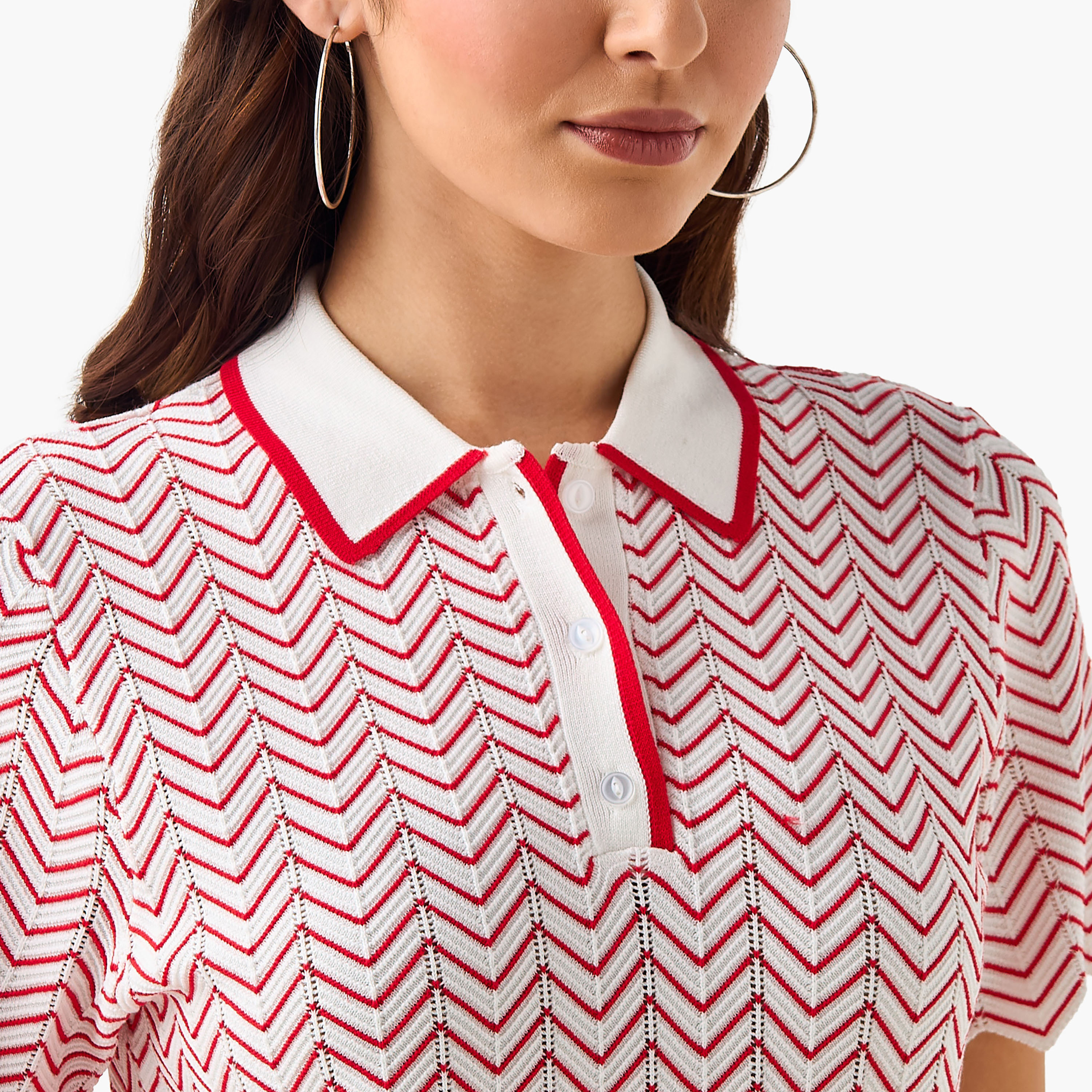 تيشيرت بولو بارز الملمس-women-clothing-tshirts-image-6