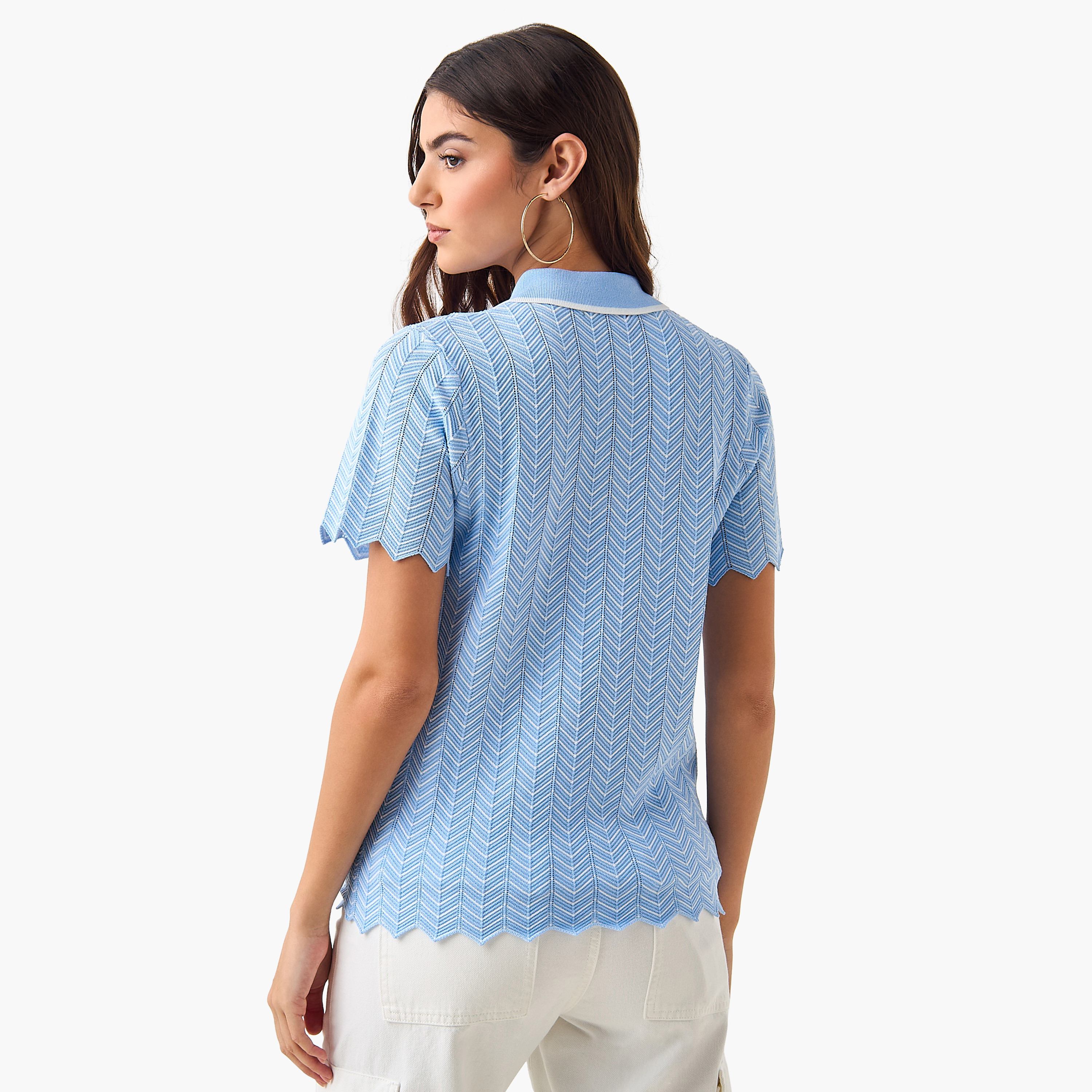 تيشيرت بولو بارز الملمس-women-clothing-tshirts-image-4