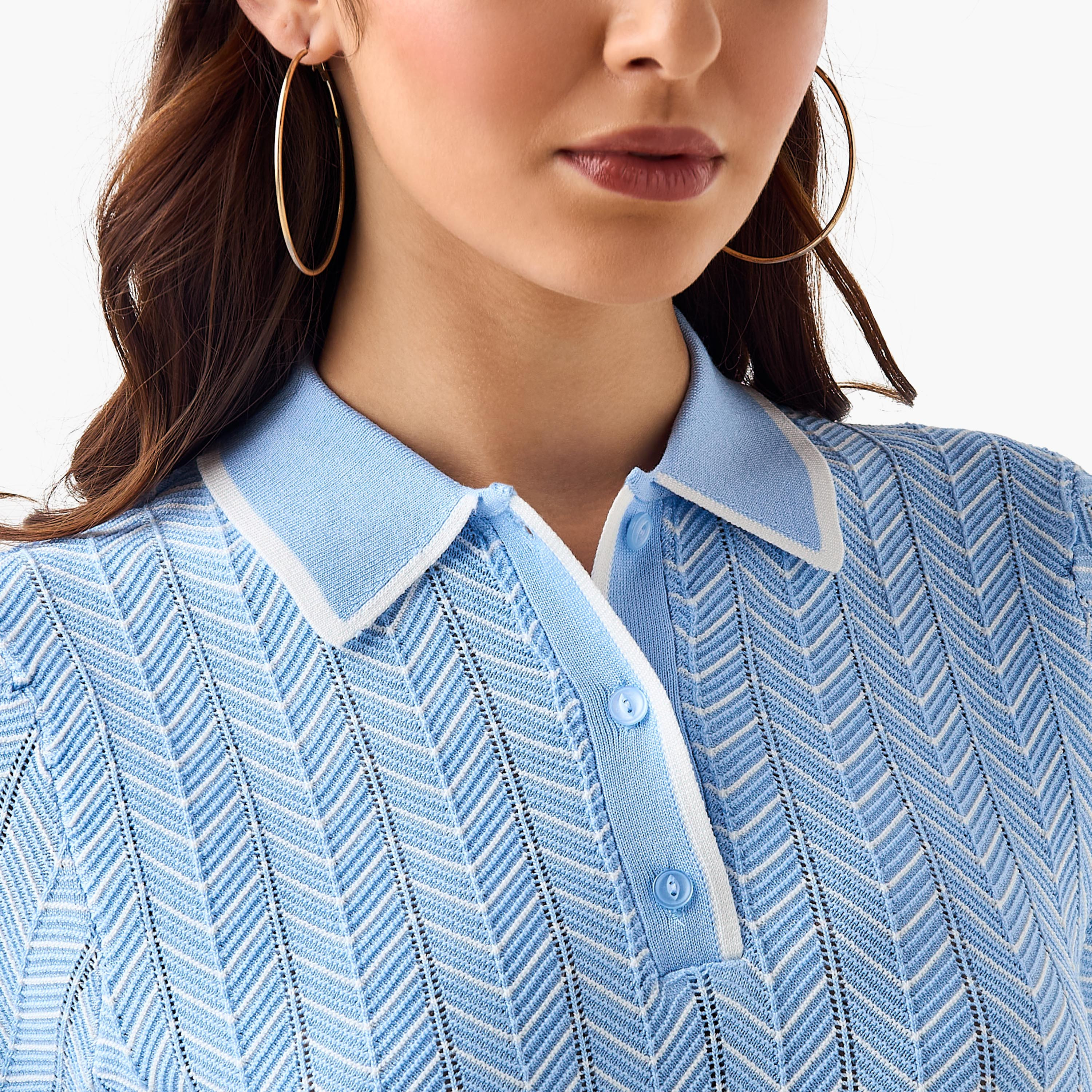 تيشيرت بولو بارز الملمس-women-clothing-tshirts-image-5