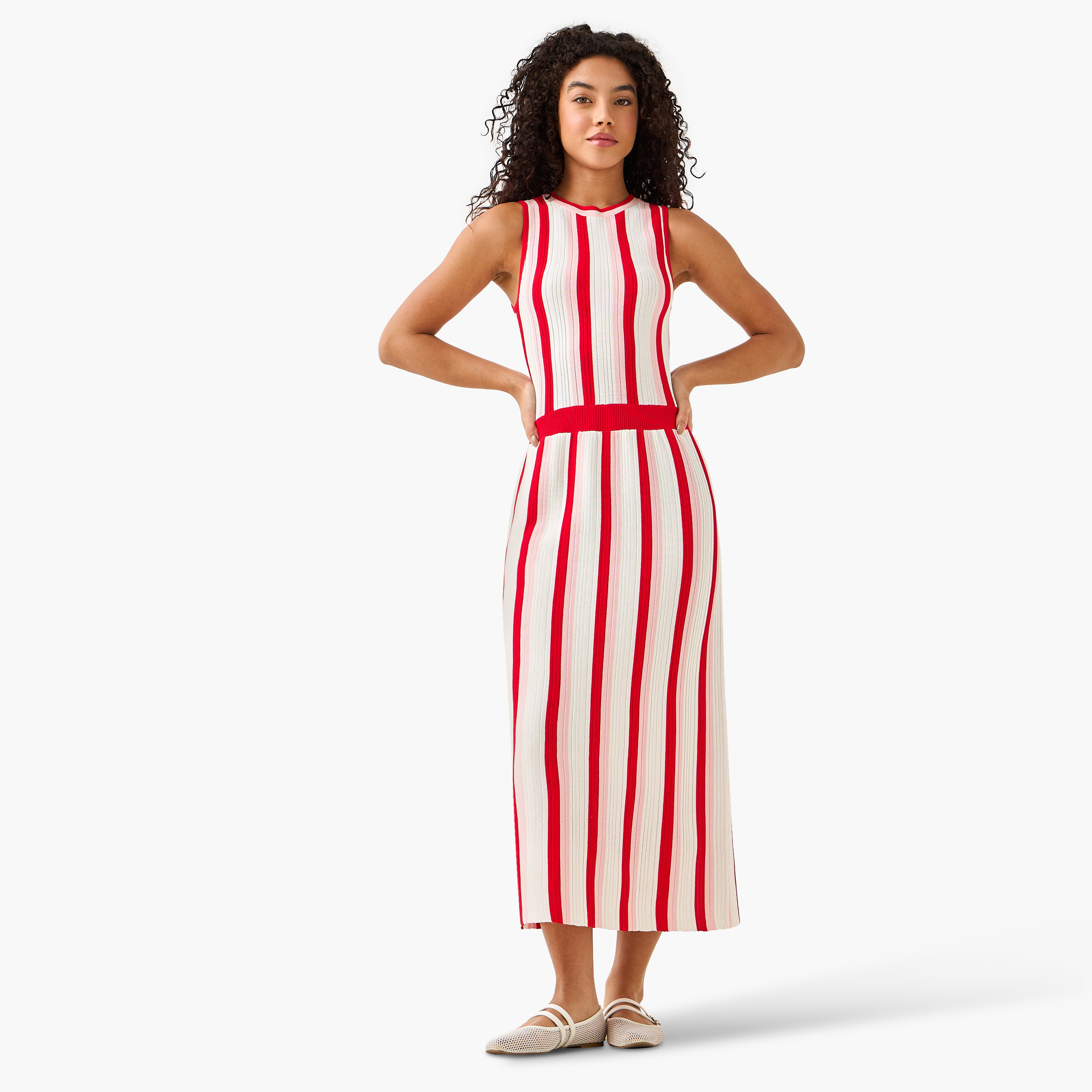 Striped Sleeveless A-Line Midi Dress-women-clothing-dresses-image-3