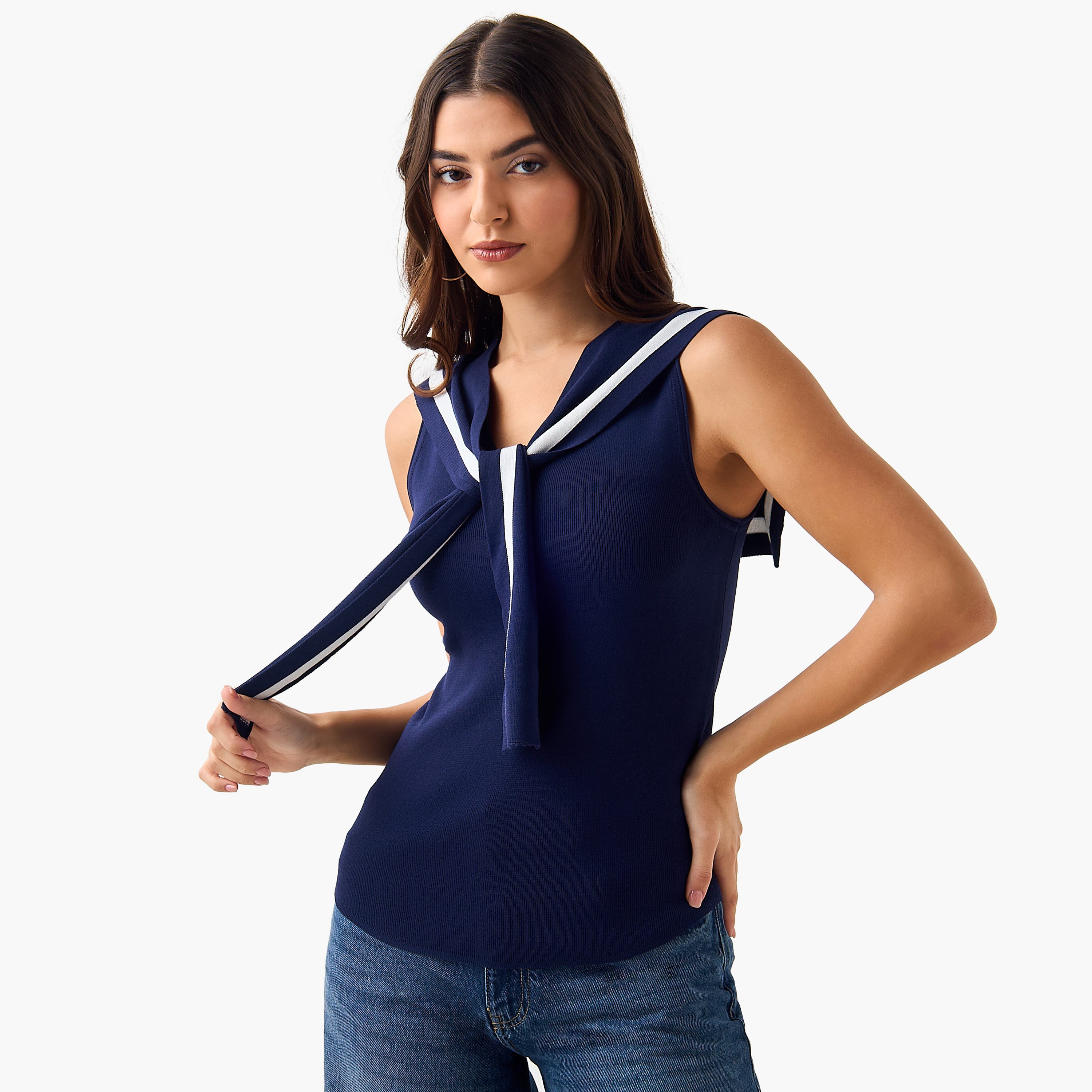 Sailor Tank Top with Tie-Ups-women-clothing-shirtsandblouses-blouses-image-3